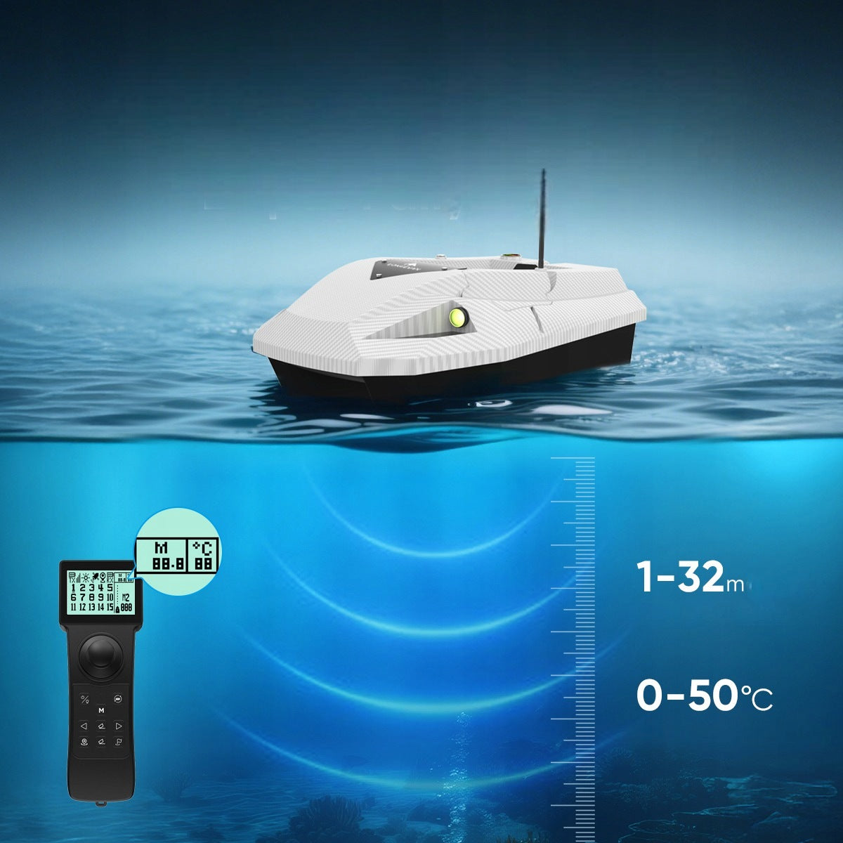 LOKEEVAN D50E GPS Sonar 2x15600mAh 12V 2KG 1.7m/s Manufacturer code EU-DWC-D50E-DW-WH-15600