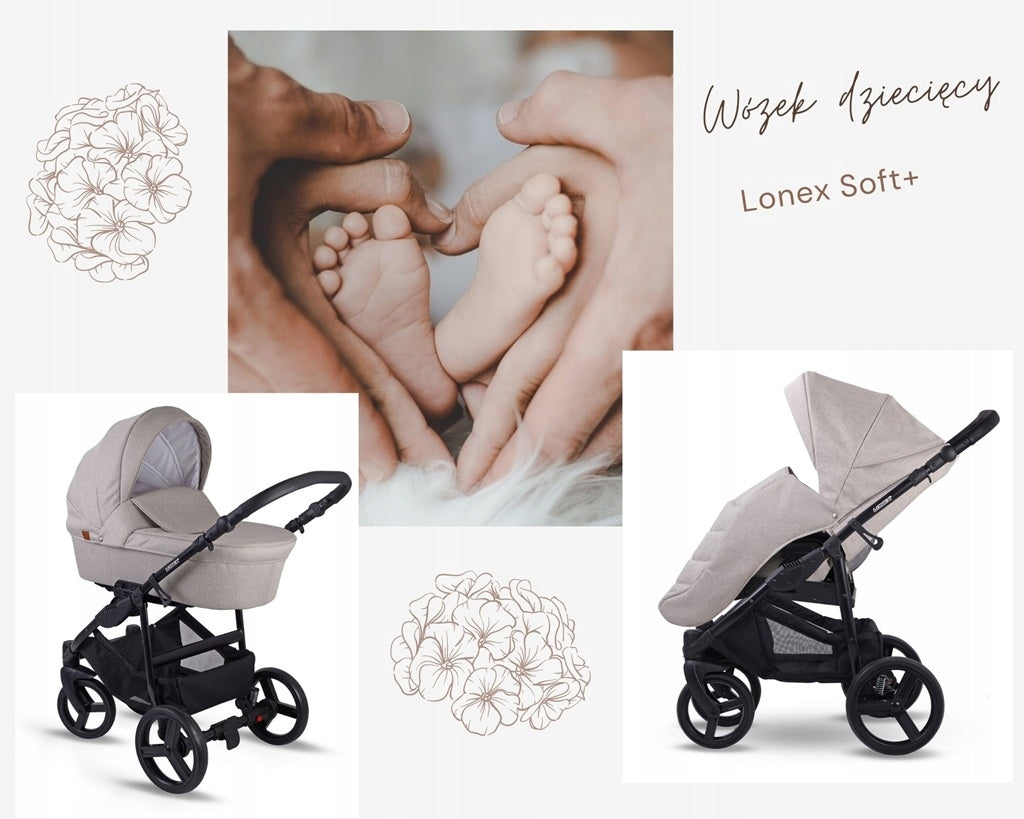 LONEX beige 4in1 Soft+ multifunction trolley with COSMO and Avionaut Dock 2 base Brand Lonex