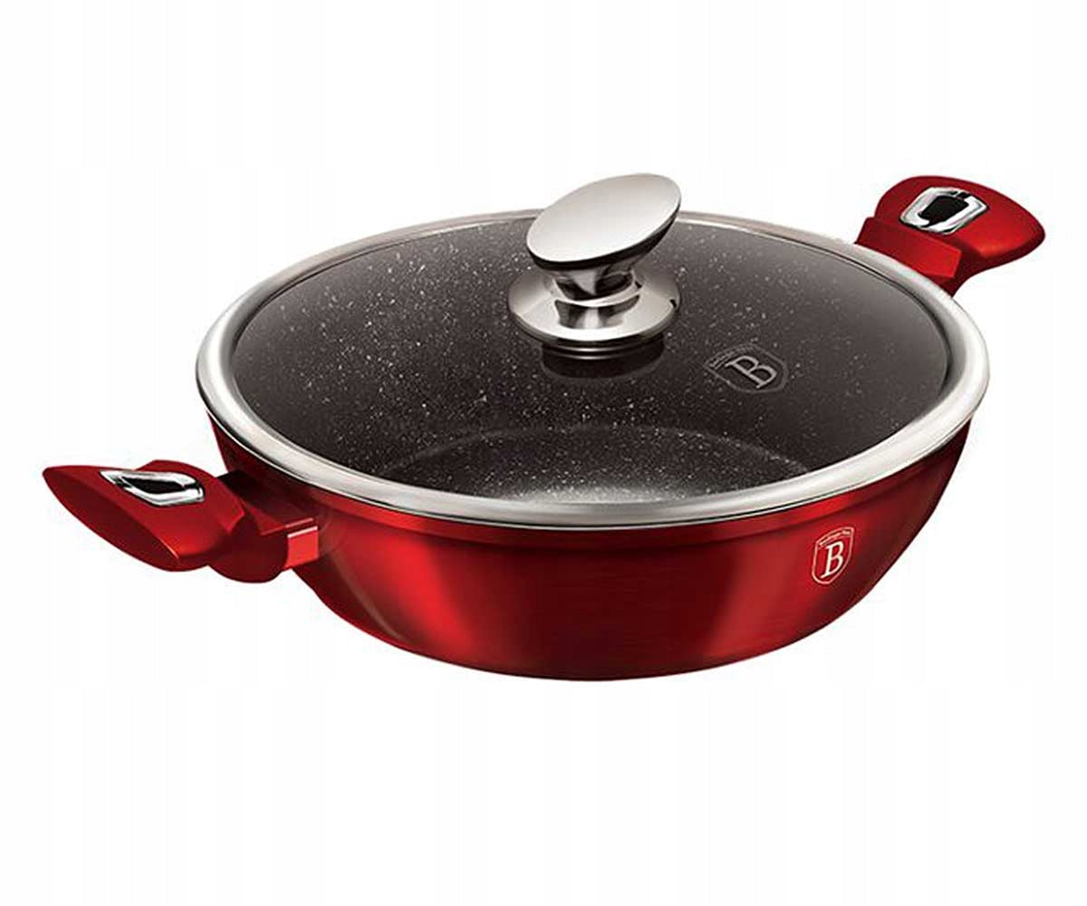 LOW GRANITE POT WITH LID WOK FLAT 32CM 4.9L INDUCTION GAS Manufacturer code BH-1264-N