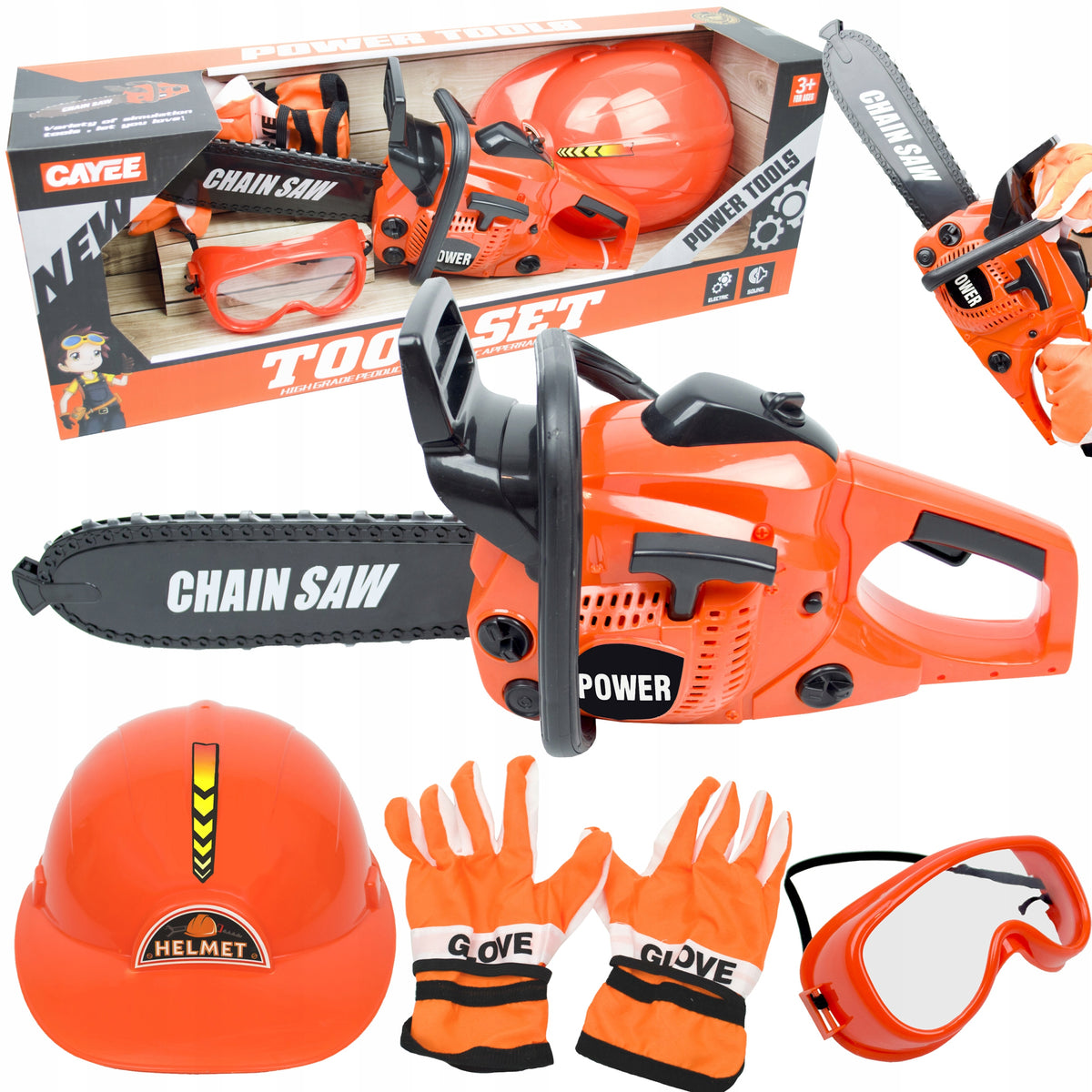 LT177 SET CHAINSAW HELMET FOR CHILDREN GLASSES GLOVES