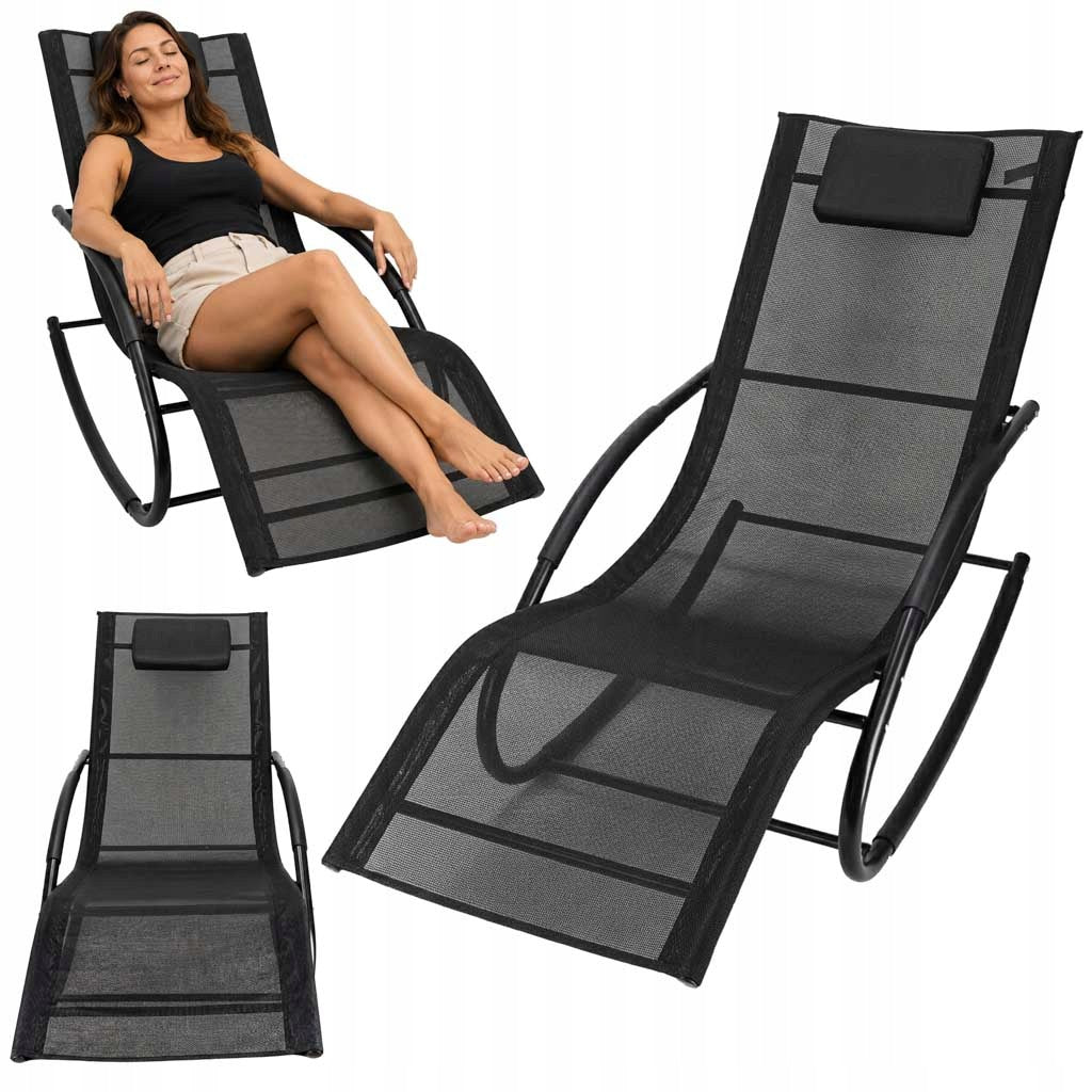 LUARO Garden Sun Lounger with Headrest