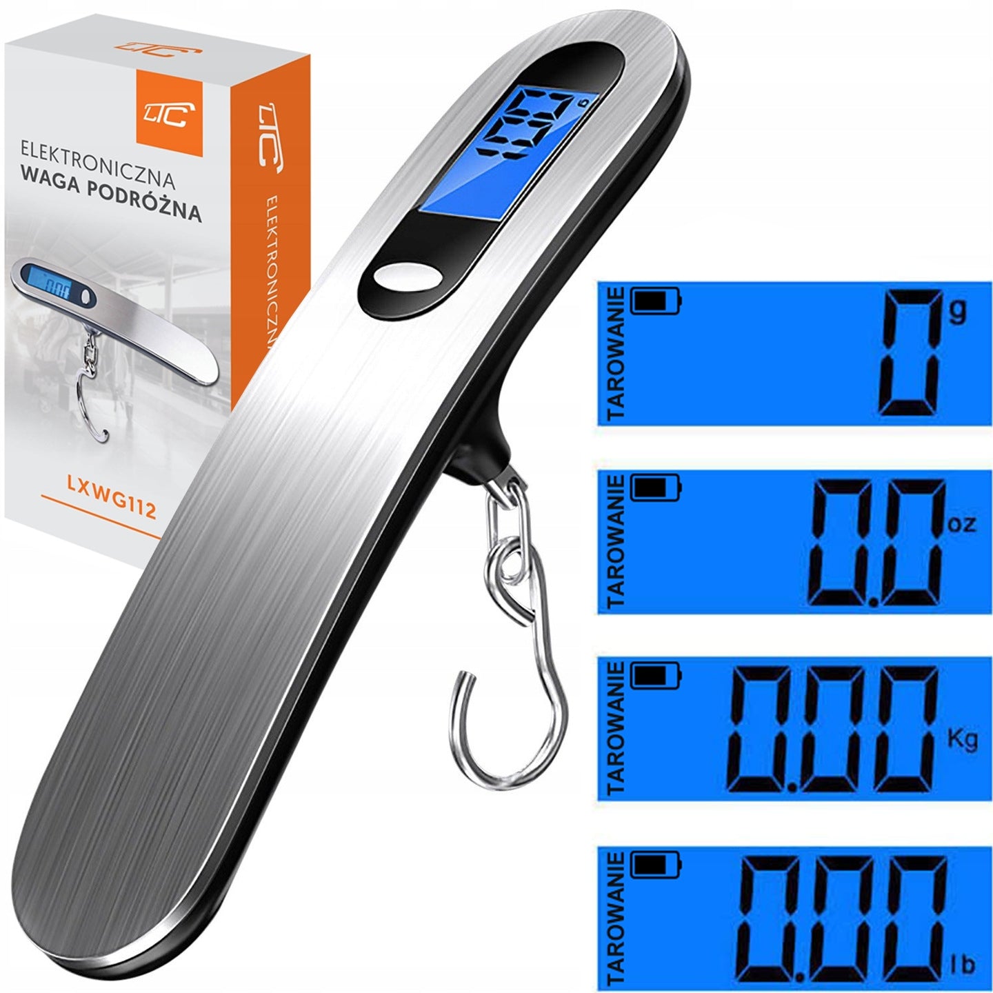 LUGGAGE SCALE TRAVEL HOOK AIR TRAVEL MANUAL LCD UP TO 50KG