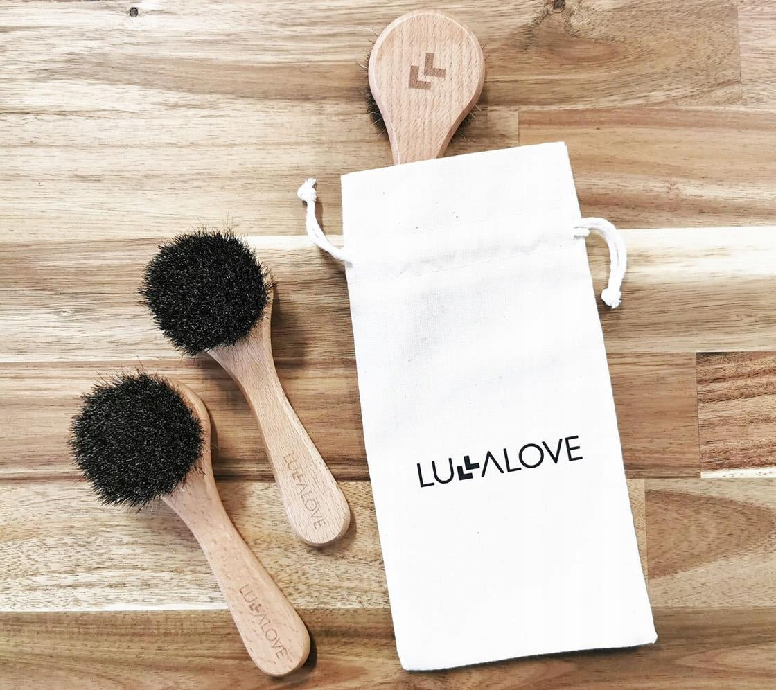 LULLALOVE NECK FACE BRUSH NATURAL BRISTLES Model LL 9860
