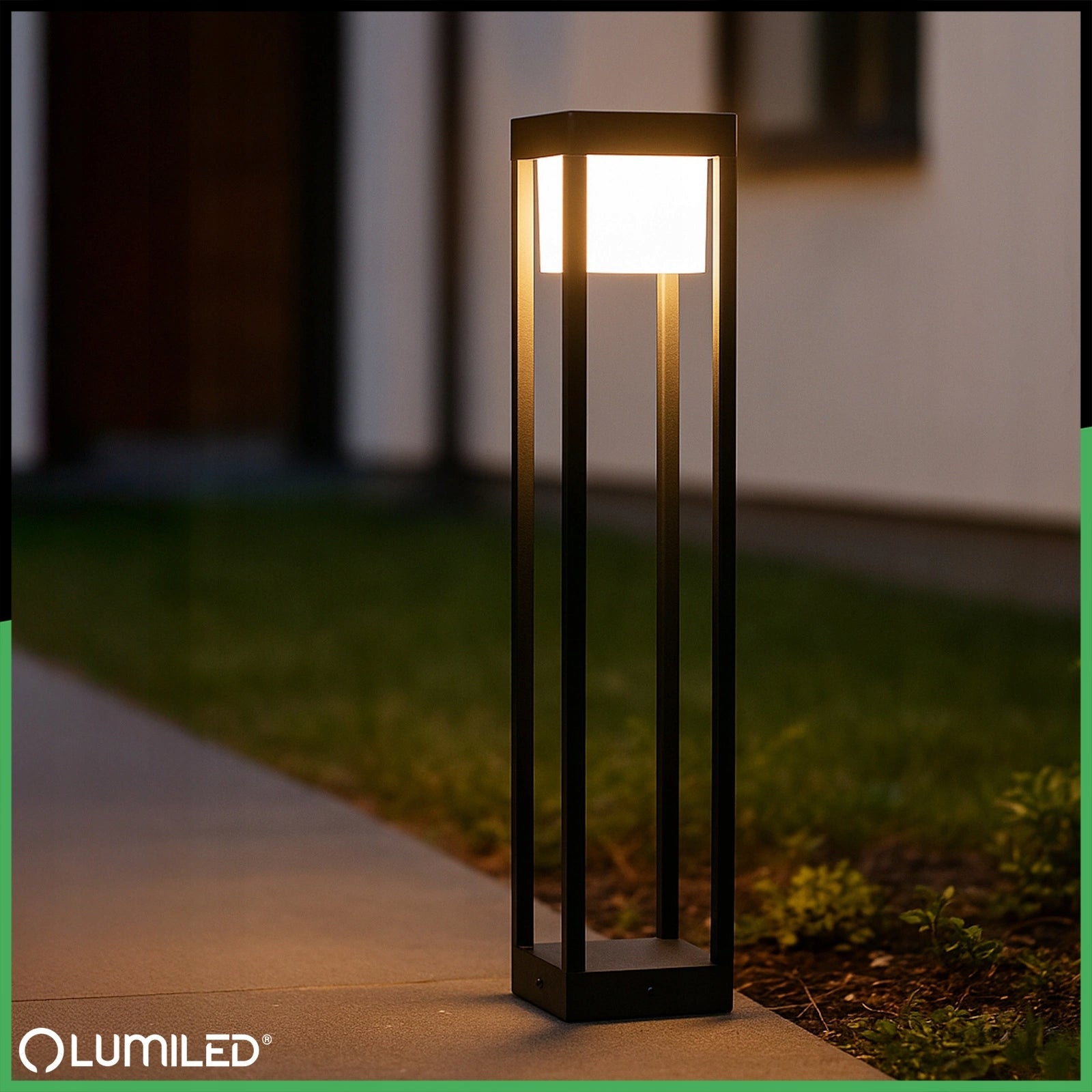LUMILED GARDEN POST LED QUERCUS 80CM 12W 3000K BLACK IP54 MODERN Brand Lumiled