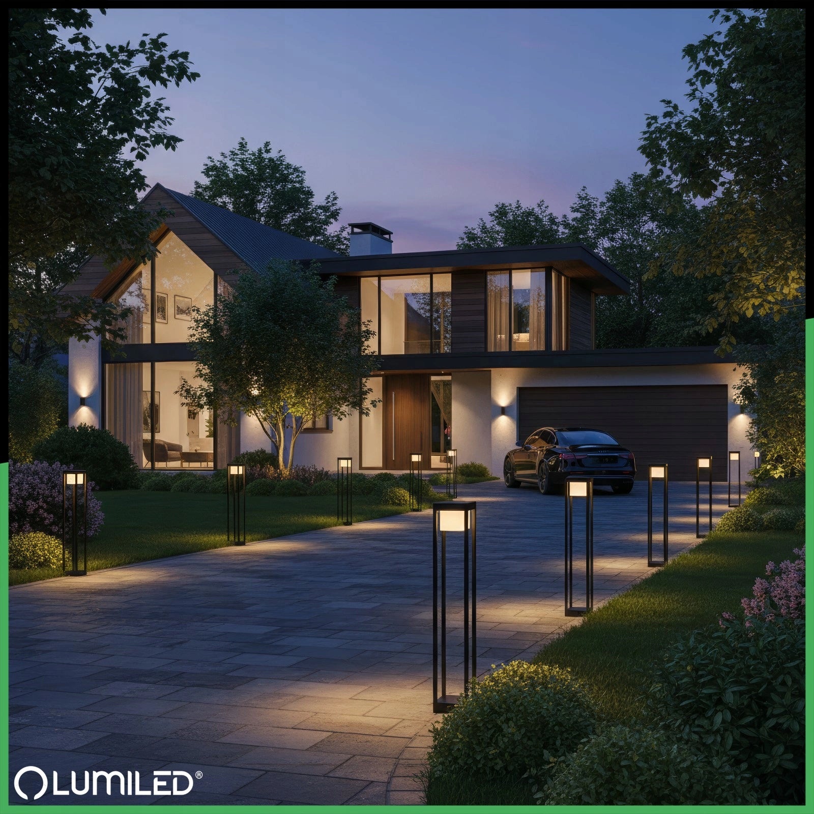 LUMILED GARDEN POST LED QUERCUS 80CM 12W 3000K BLACK IP54 MODERN Light color warm white