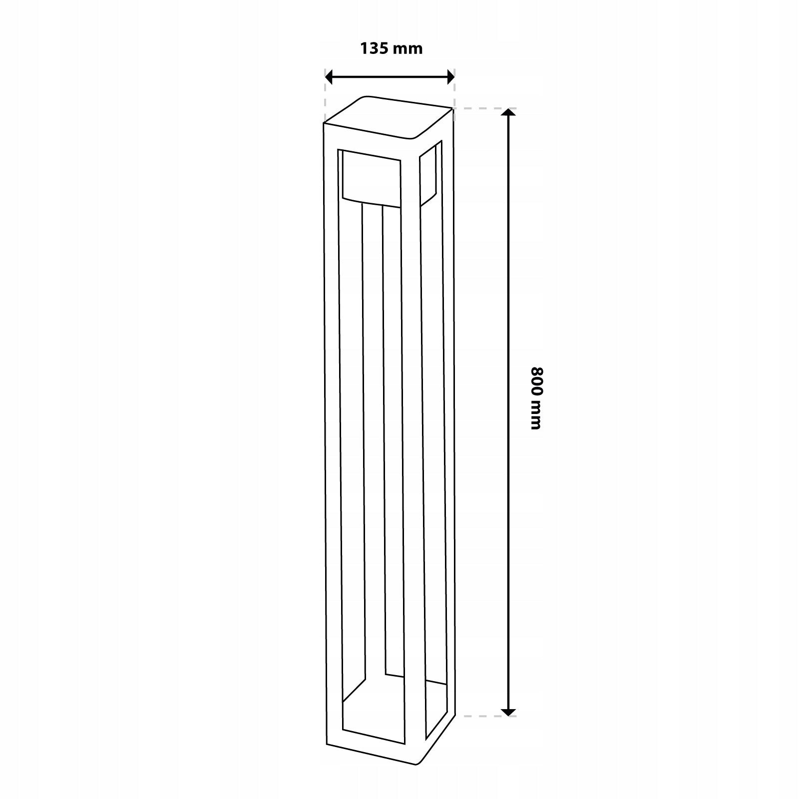 LUMILED GARDEN POST LED QUERCUS 80CM 12W 3000K BLACK IP54 MODERN Product height 80 cm