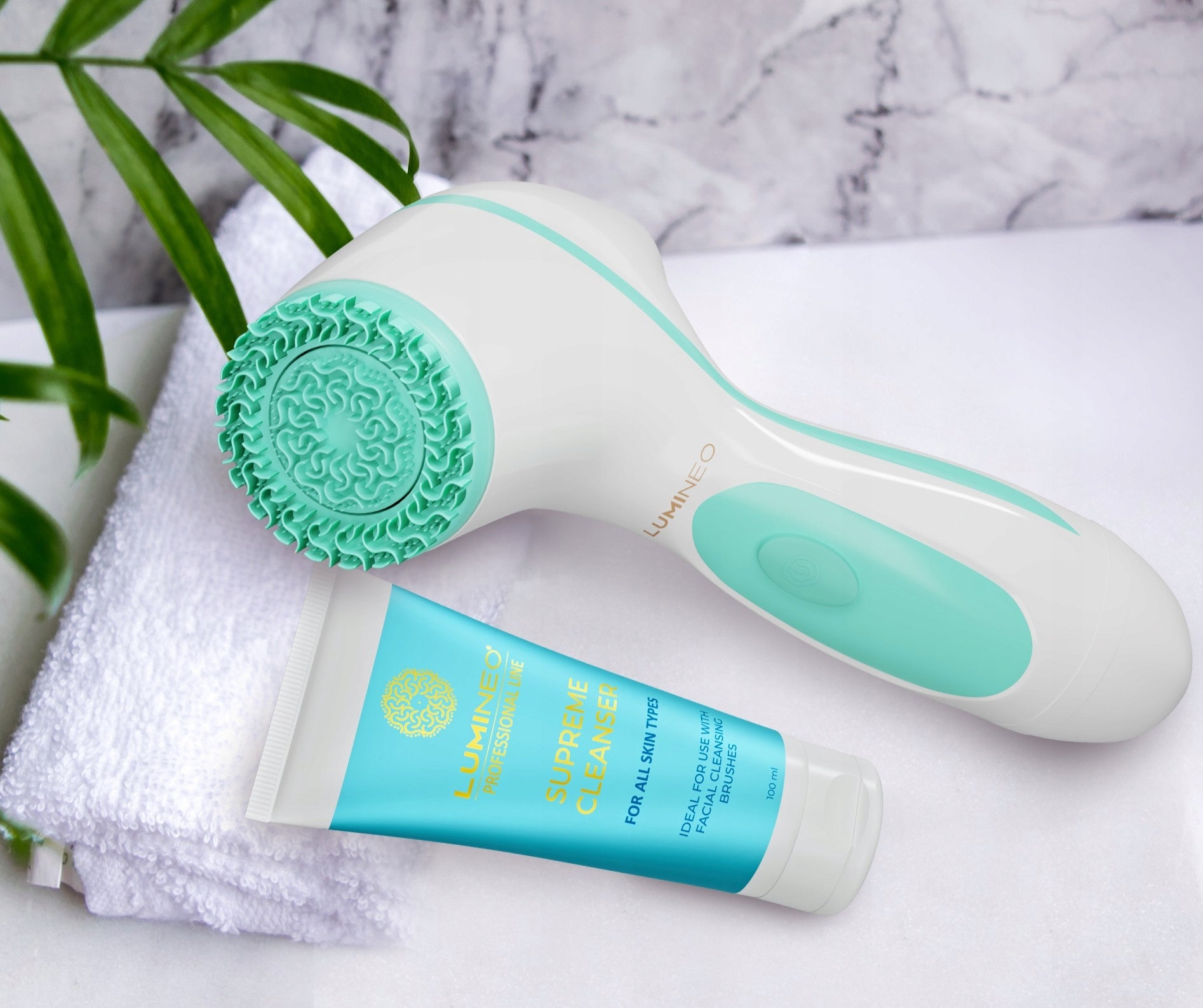 LUMINEO face wash brush rotary sonic each complexion + bio gel Manufacturer code BRUSH SET BLUE