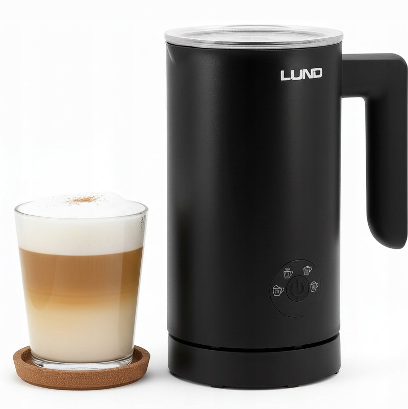 LUND MILK FROTHER WITH HEATER 4 MILK FROTHING MODES 500W