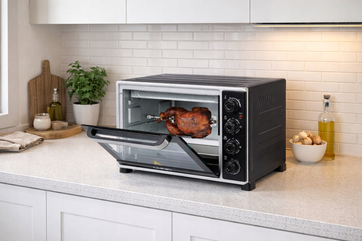 LUND MINI ELECTRIC OVEN 2000W 38L THERMOCOUPLE + ROTARY SPIT Brand Lund