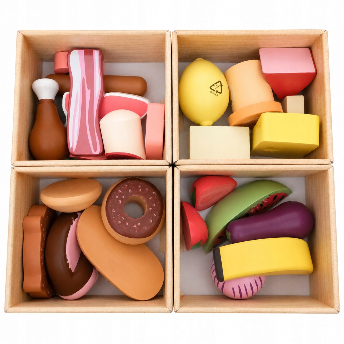 LUPILU Wooden play food set 29 elements-kitchen shop Packaging status original