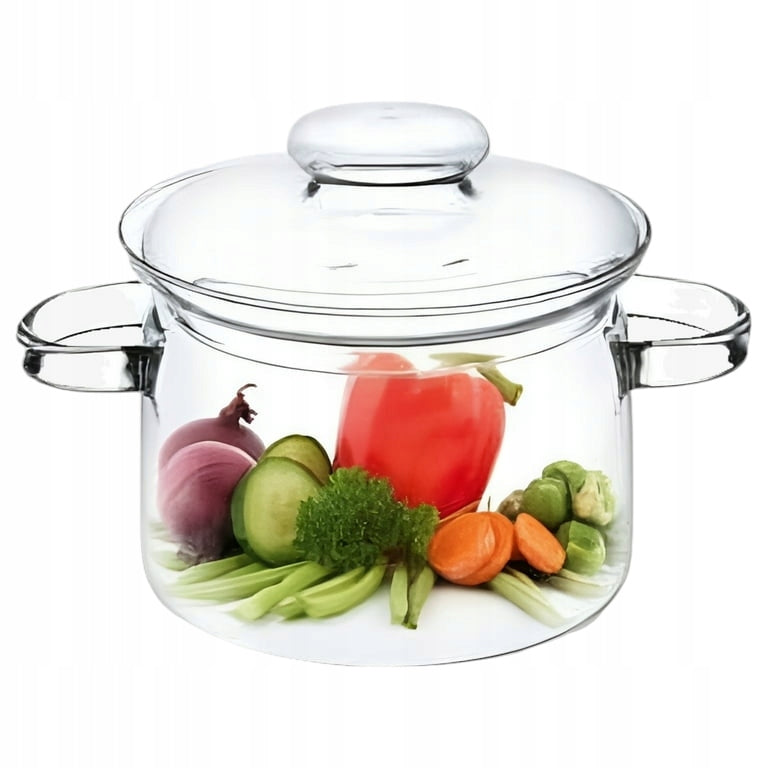 LUXITO HEAT-RESISTANT GLASS POT WITH LID 2L