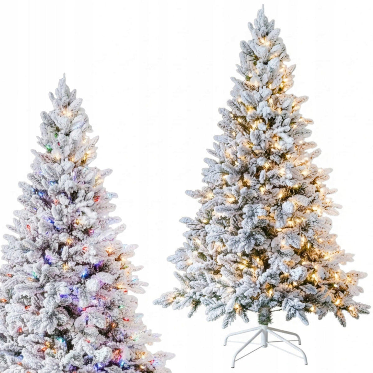 LUXURY CHRISTMAS TREE 180 cm Snow-covered Spruce with LED Lighting Multicolor EAN (GTIN) 5901907173079