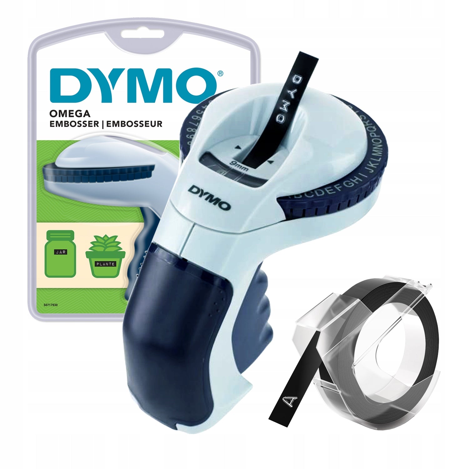 Label extruder DYMO OMEGA 12748 S0717930 for home, office + 3D tape 9mm