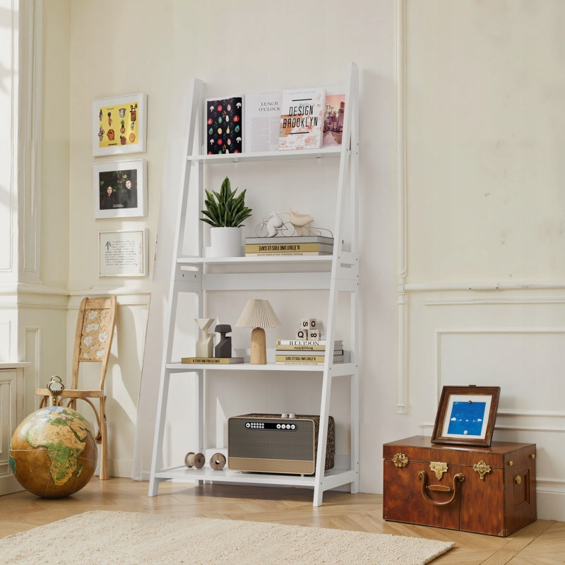 Ladder rack 4-level white 150x63x39 cm modern Brand no brand