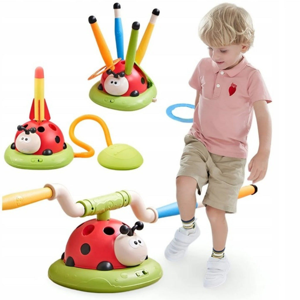 Ladybug 3in1 Sports Toy Jump Rope Throw to Target Launcher Brand LEAN Toys