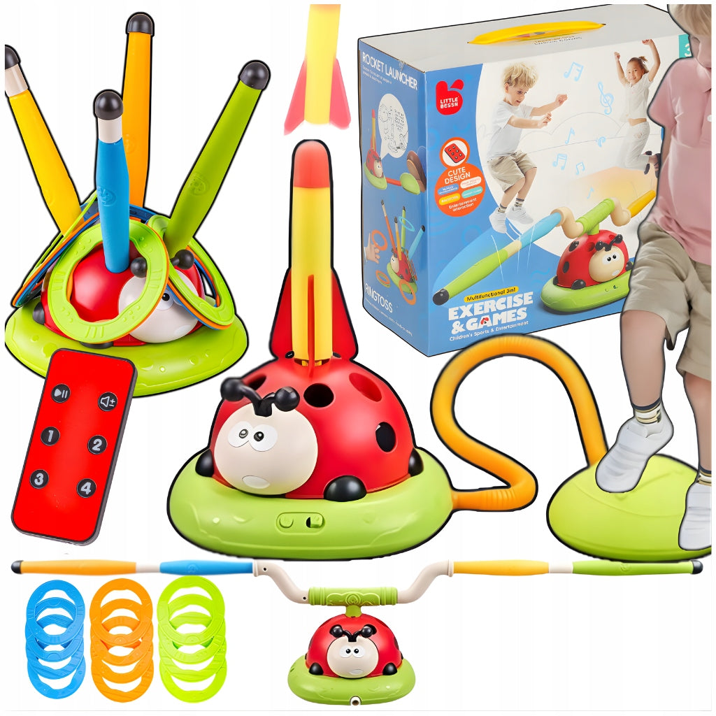 Ladybug 3in1 Sports Toy Jump Rope Throw to Target Launcher