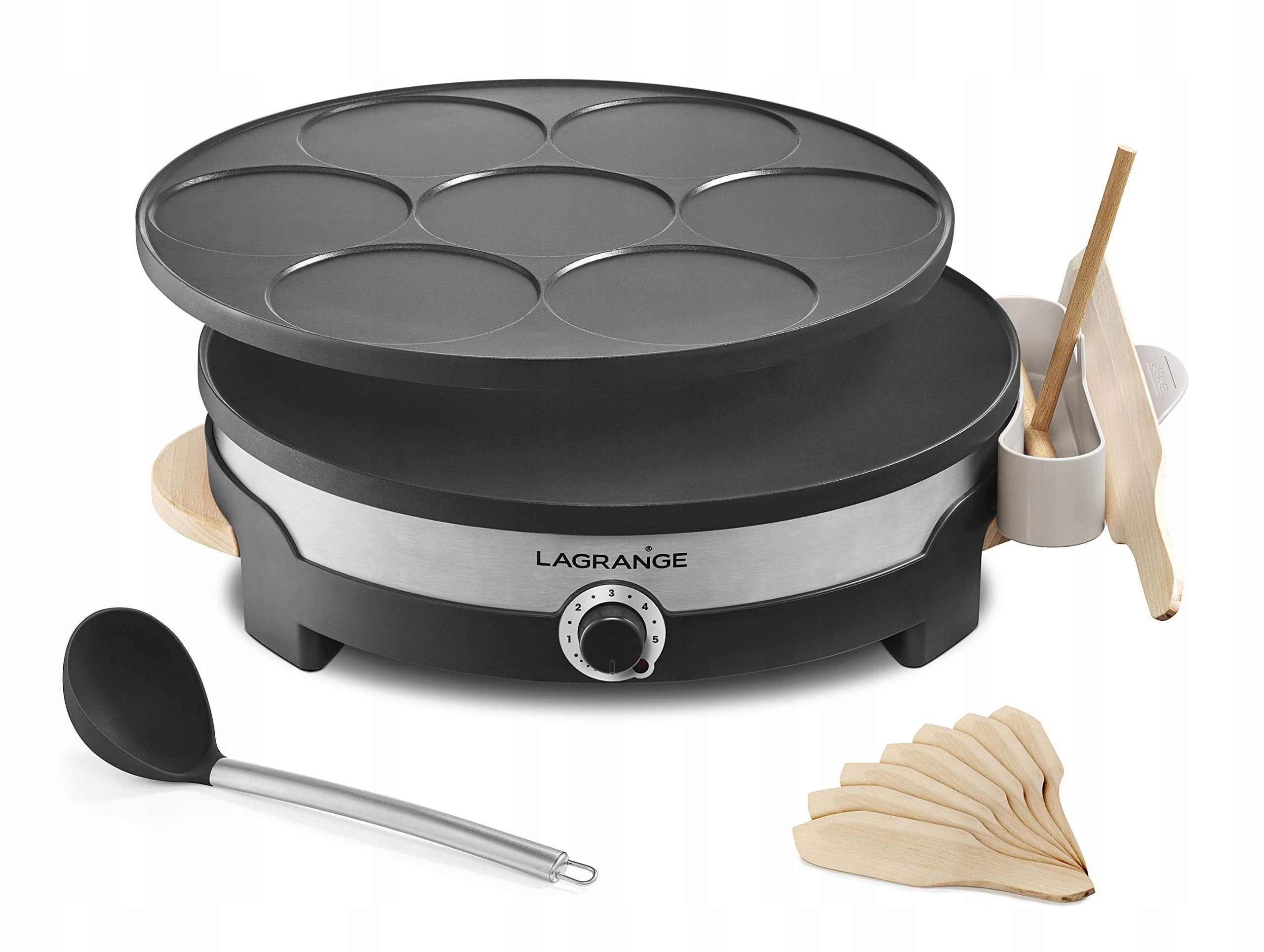 Lagrange Tradi'Duo Pancake Pan 1500W Aluminum Clear