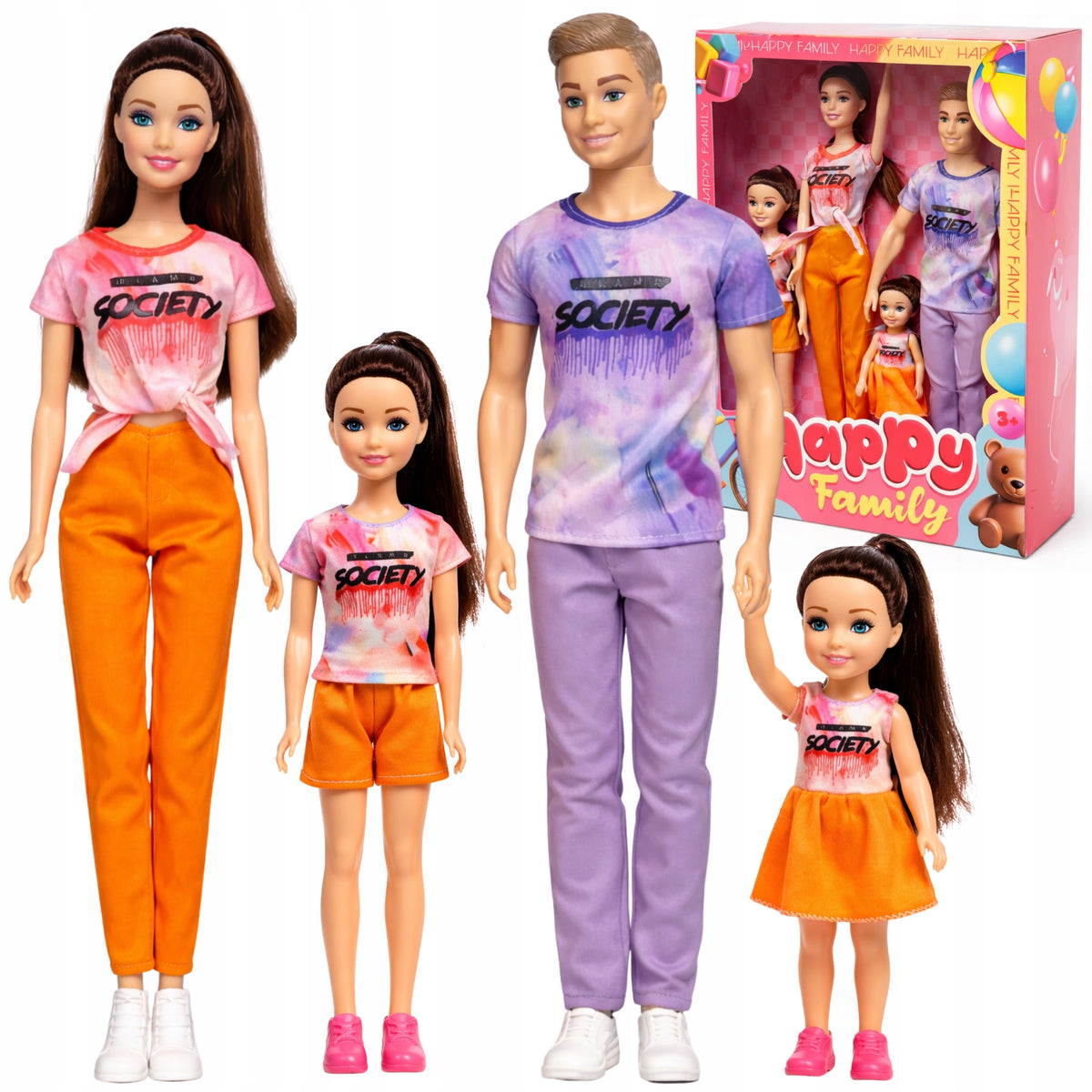 Lalka Family Ken Mom DaughterI Children Doll Set 4 Pcs Kids 3+
