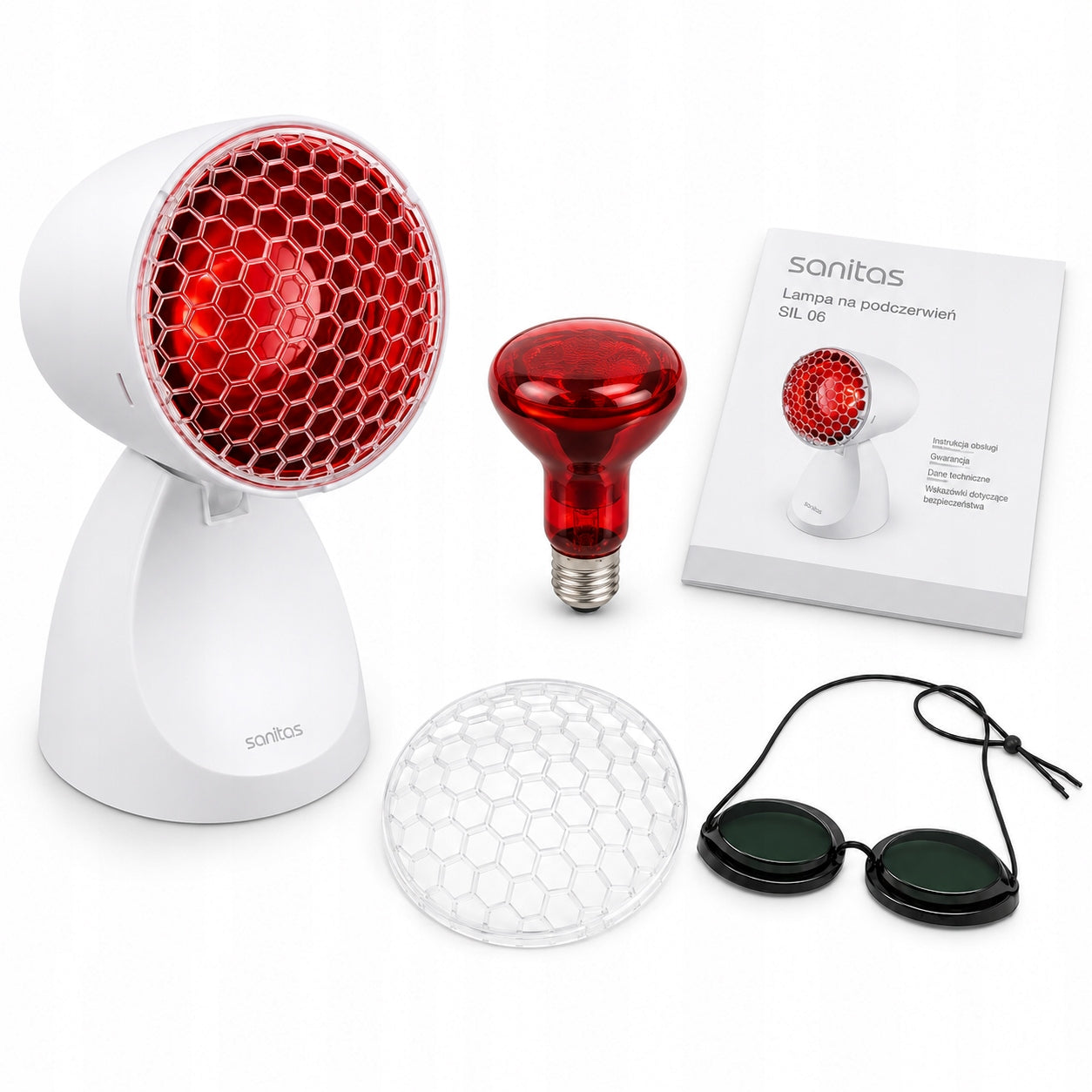 Lamp Sanitas SIL 06 100W infrared IR infrared sinus muscles glasses Packaging status original