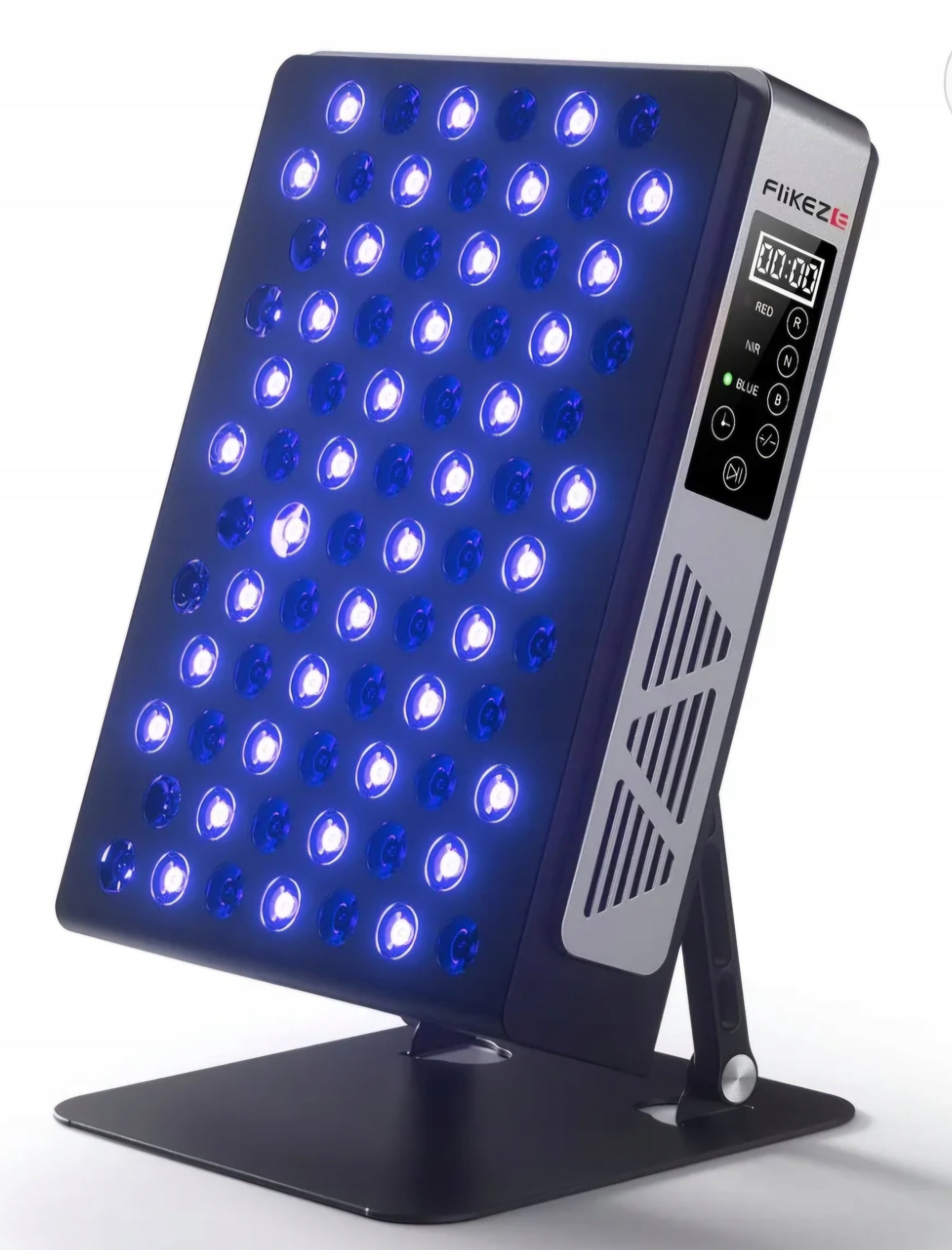Lamp for light therapy red UV filter adjustable inclination timer