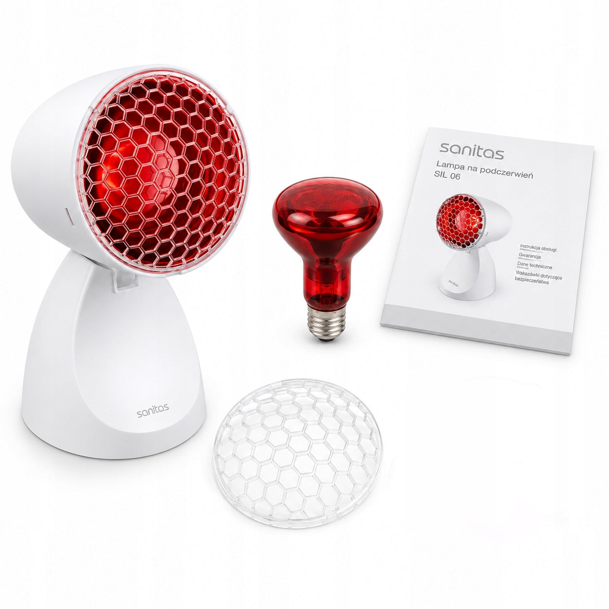 Lamp solux Sanitas SIL 06 100W infrared IR infrared sinus muscles Medical device no