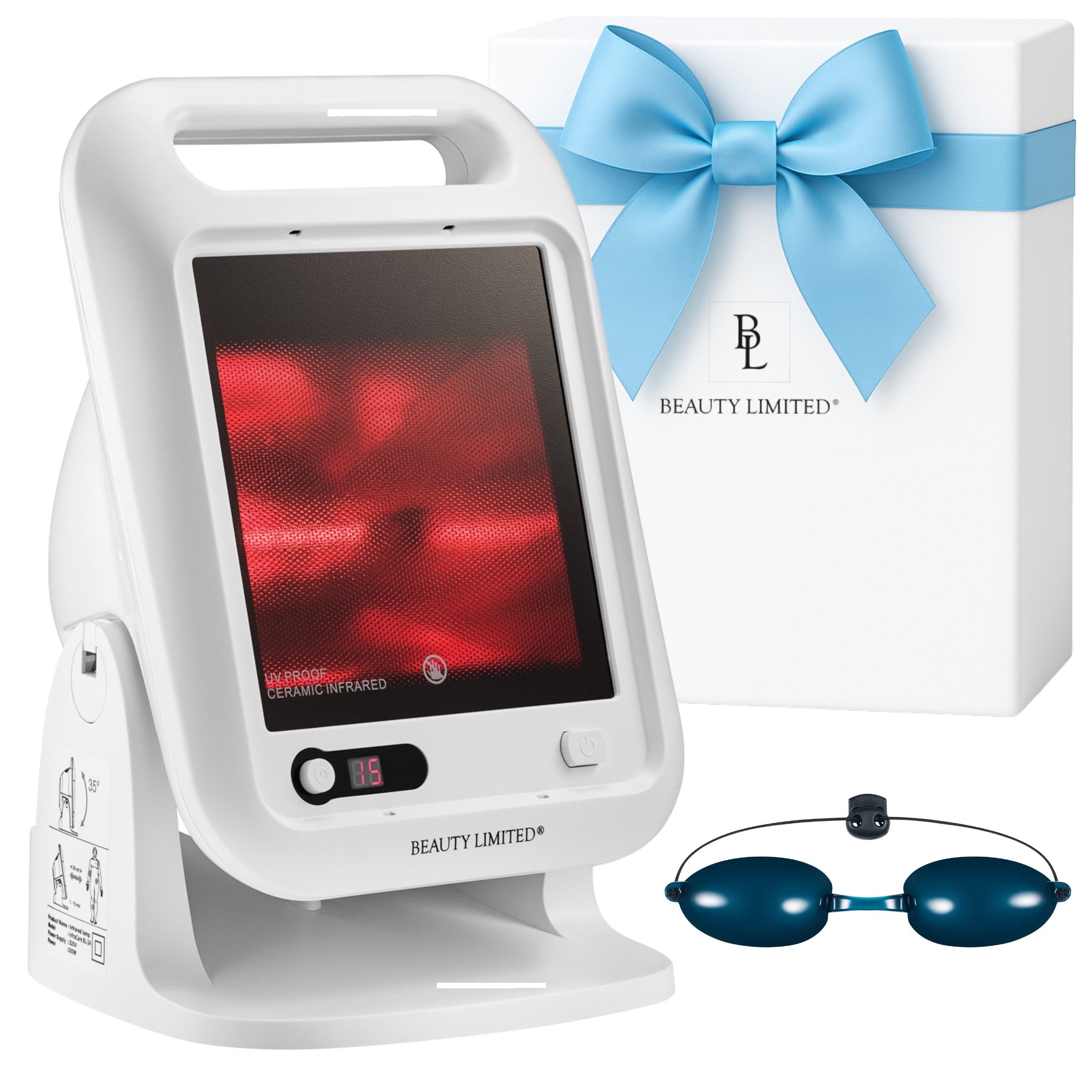 Lampa TERAPEUTYCZNA NA PODCZERWIEŃ Sollux TIMER Okulary Beauty Limited 300W