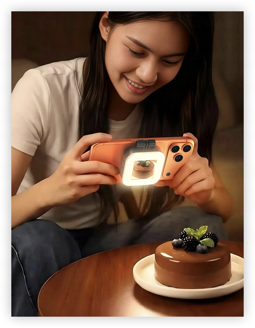Lampa magnetyczna do telefonu 4 tryby RGB, 750mAh, do selfie Packaging status original