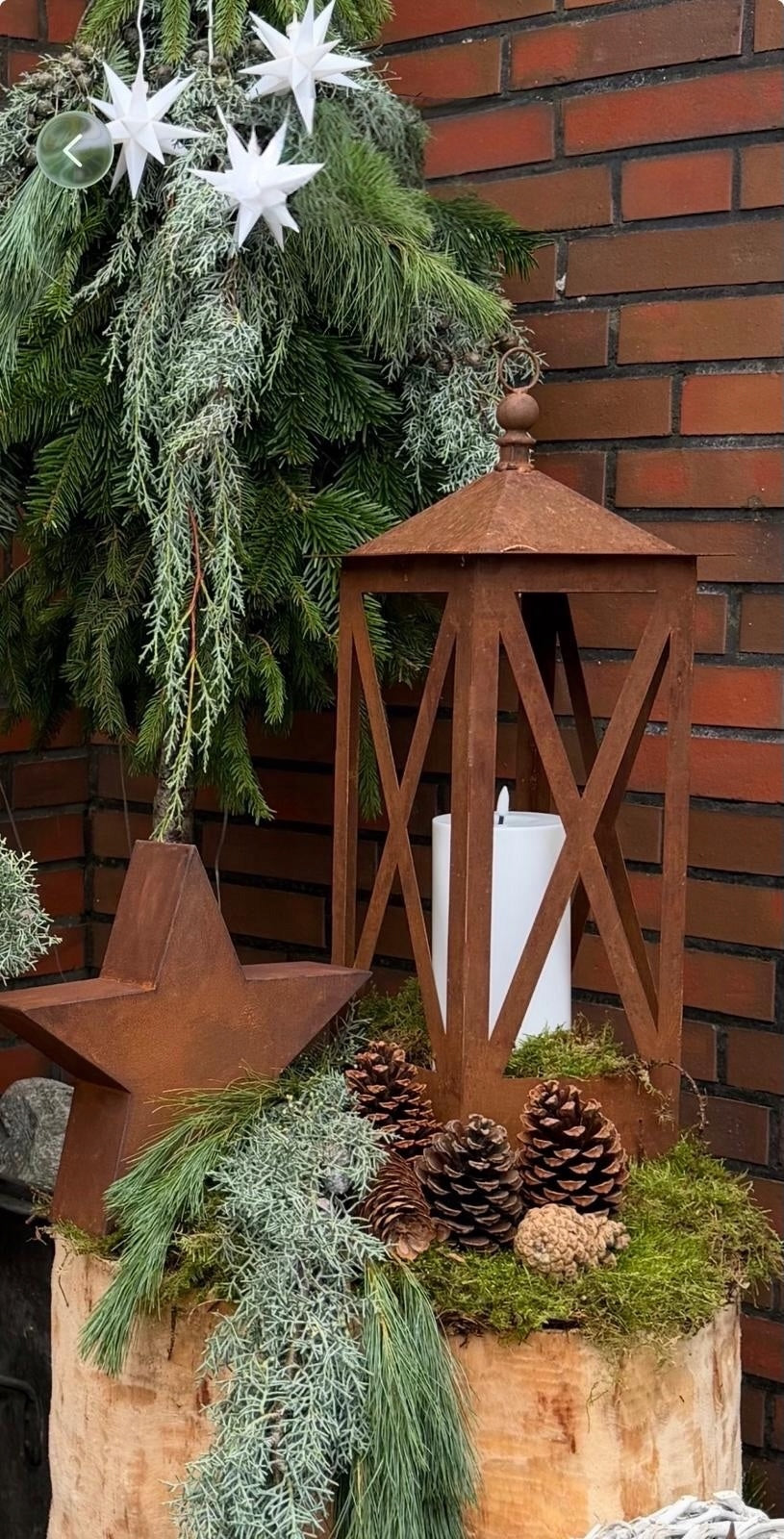 Lantern XXL metal corten garden ornament rusty lantern large metal