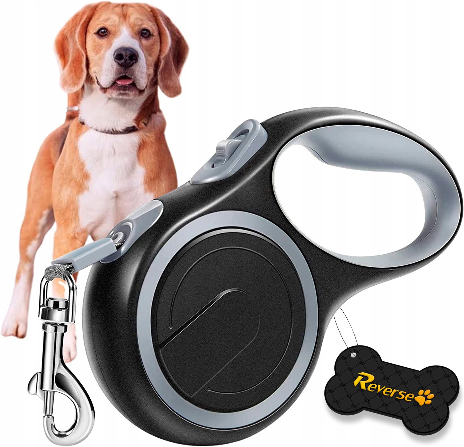 Lanyard AUTOMATIC for DOG STRONG TAPE WITH LOCK 8 m 50kg
