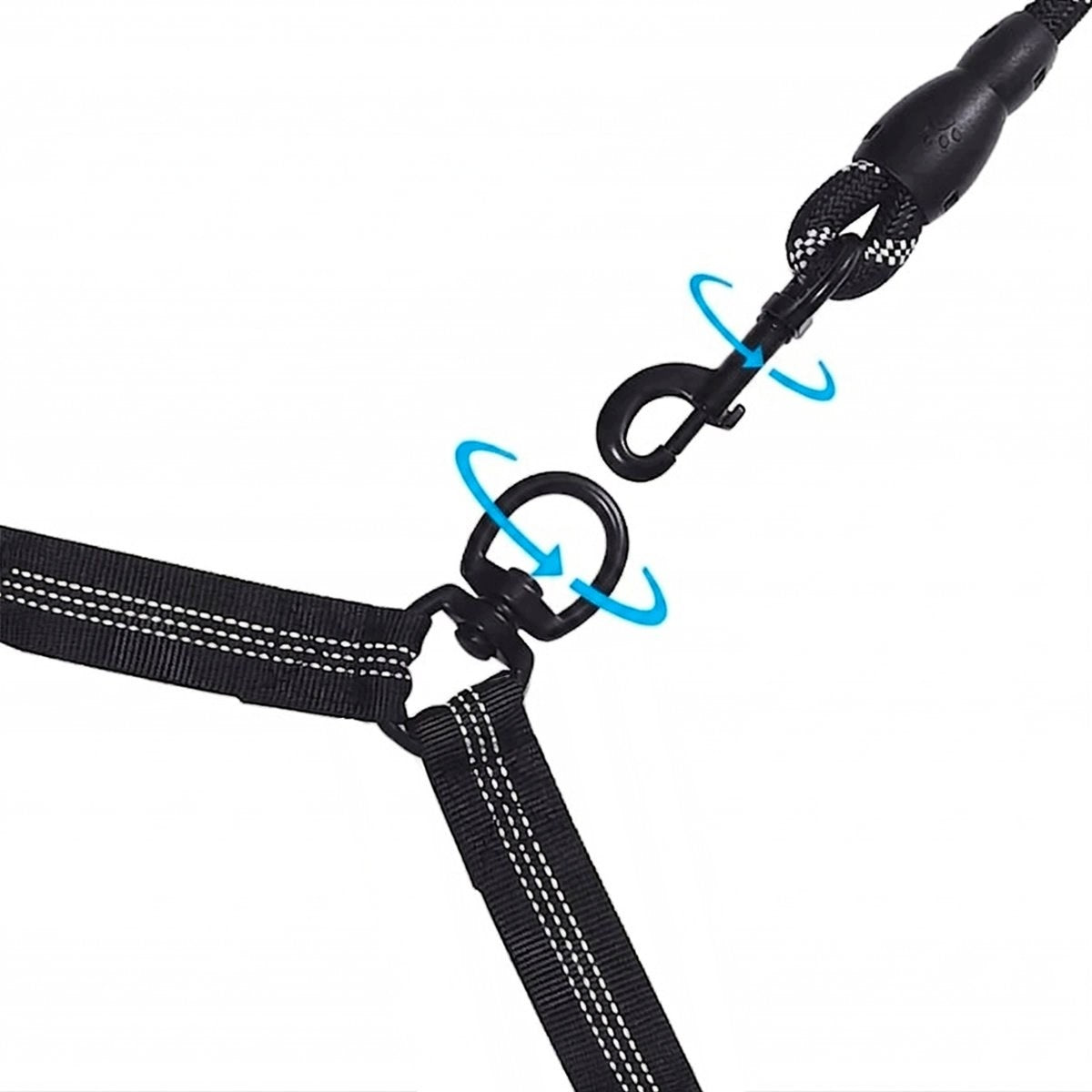Lanyard with shock absorber splitter and MilooPets handle - black Packaging status original