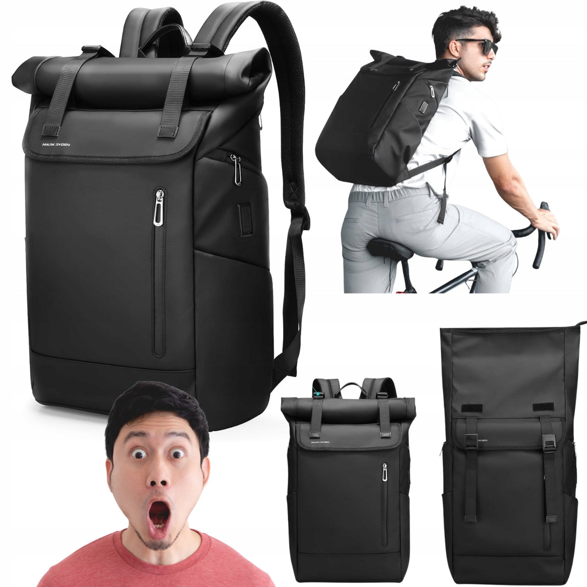 Laptop Backpack MARK RYDEN RollTop Adjustable 20 - 29L 17,3" Waterproof