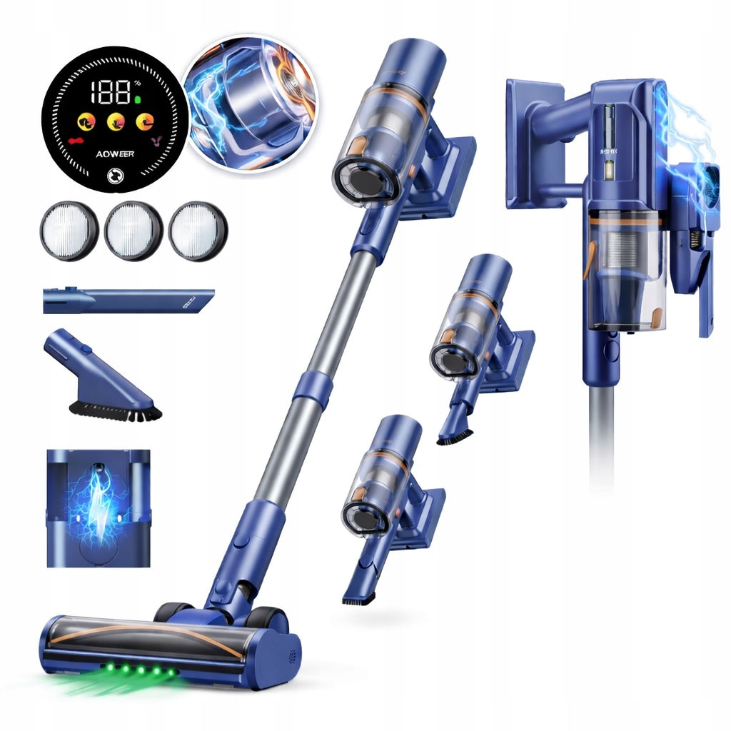 Laresar V11 Cordless Vertical Vacuum Cleaner 650W 75kPa POWERFUL 650W LED HEPA
