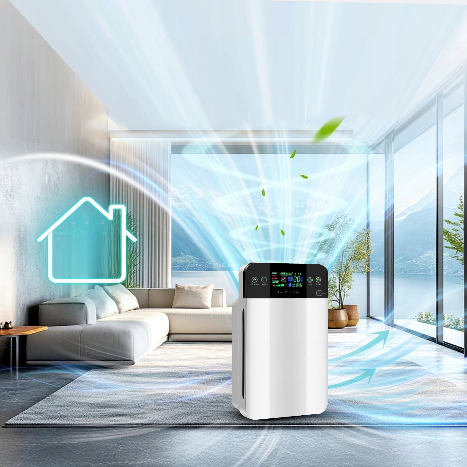 Large Automatic HEPA Air Purifier + Ionization Sterilization 7in1 Medical device no