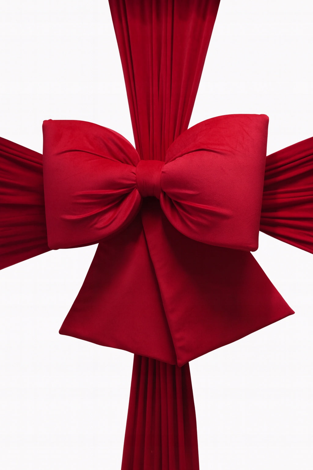 Large BOW for DOOR Christmas wreath decoration with sashes red velour Packaging status original
