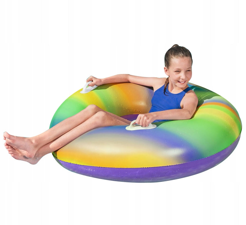 Large Beach Wheel Inflatable Swimming Pool Tanning COLORFUL RAINBOW 36352