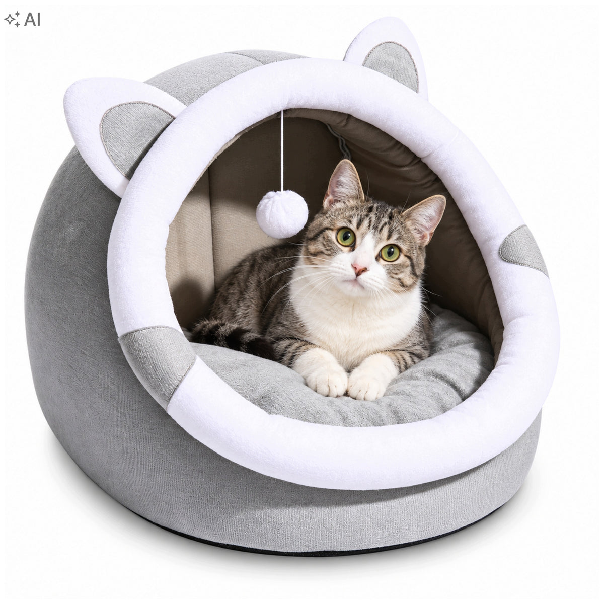 Large Bed Playpen Dog Booth Soft Plush With XL Toy