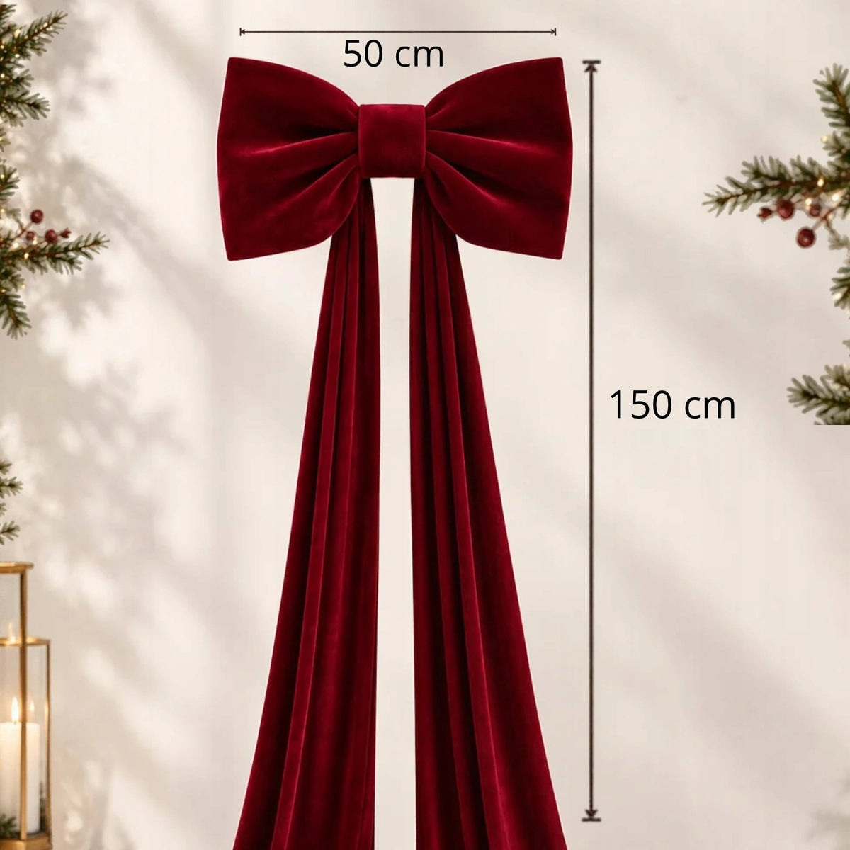 Large Bow Red Velour Christmas XL for Christmas Tree Manufacturer code K-01
