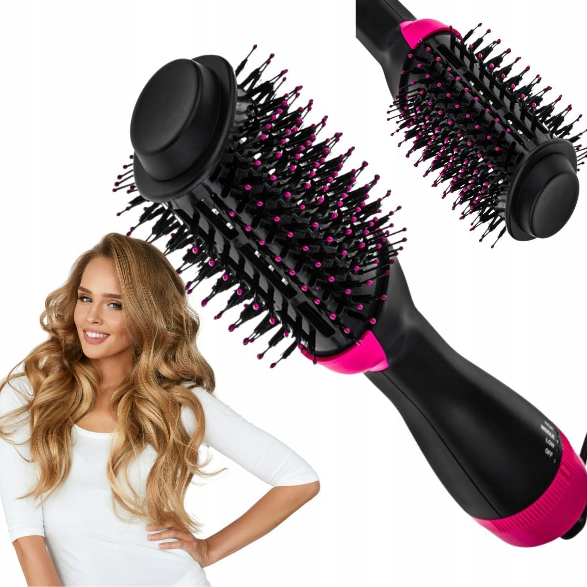 Large Brush Hair Dryer Curler Straightener for Hair Styling 4in1