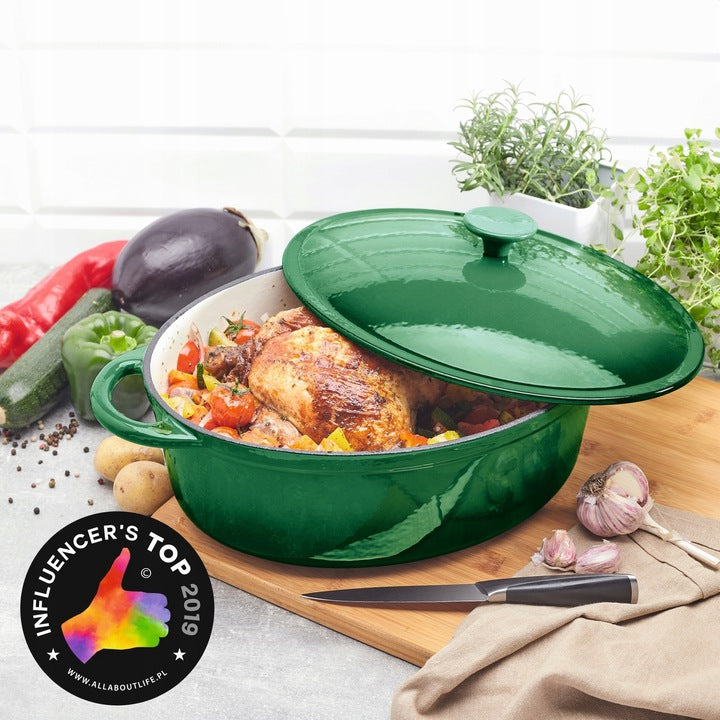 Large Cast Iron POT ENAMELLED GOOSEBERRY induction 6,4l Konighoffer Brand Konighoffer