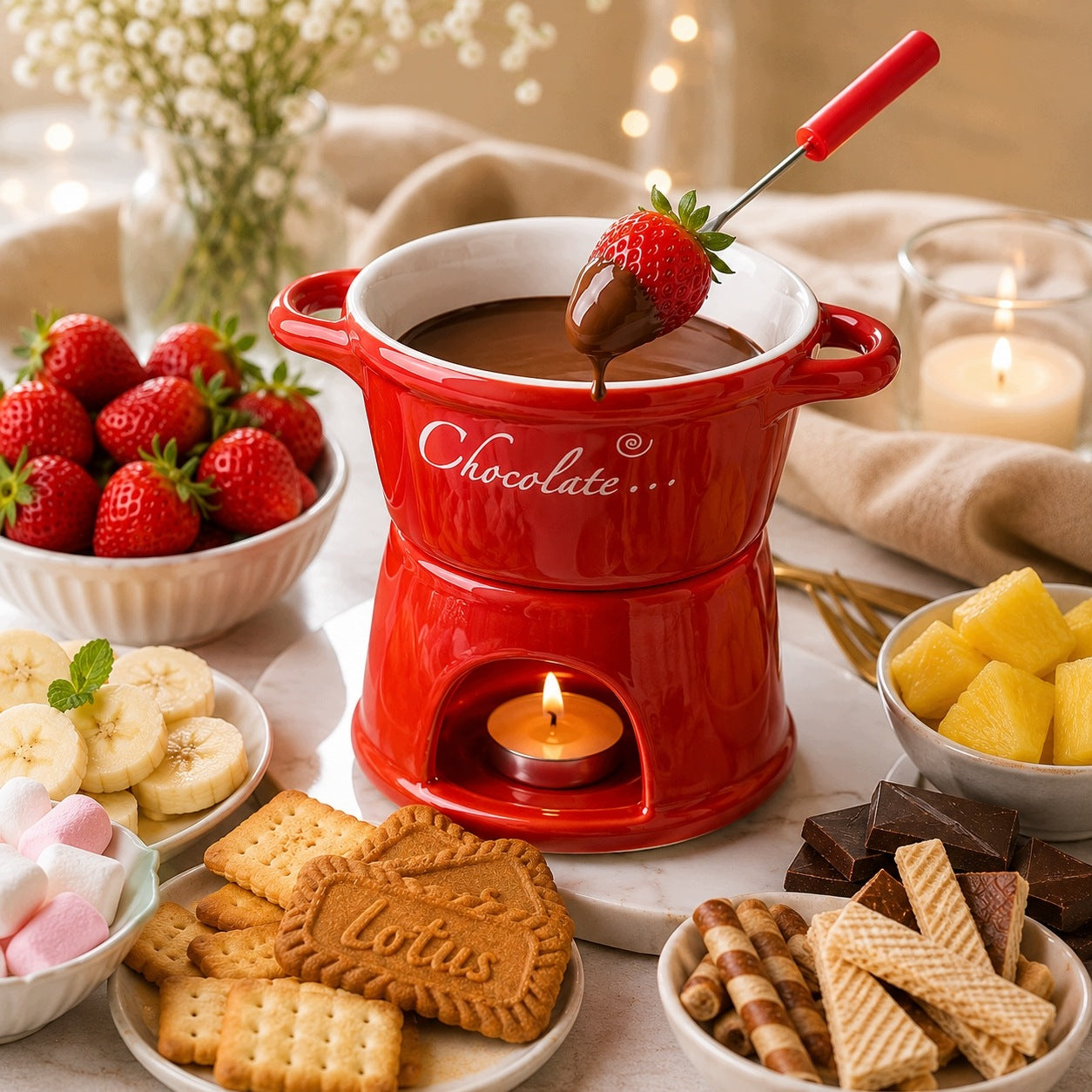 Large Chocolate Fondue Set for Birthday Gift Black Set EAN (GTIN) 5905836723985