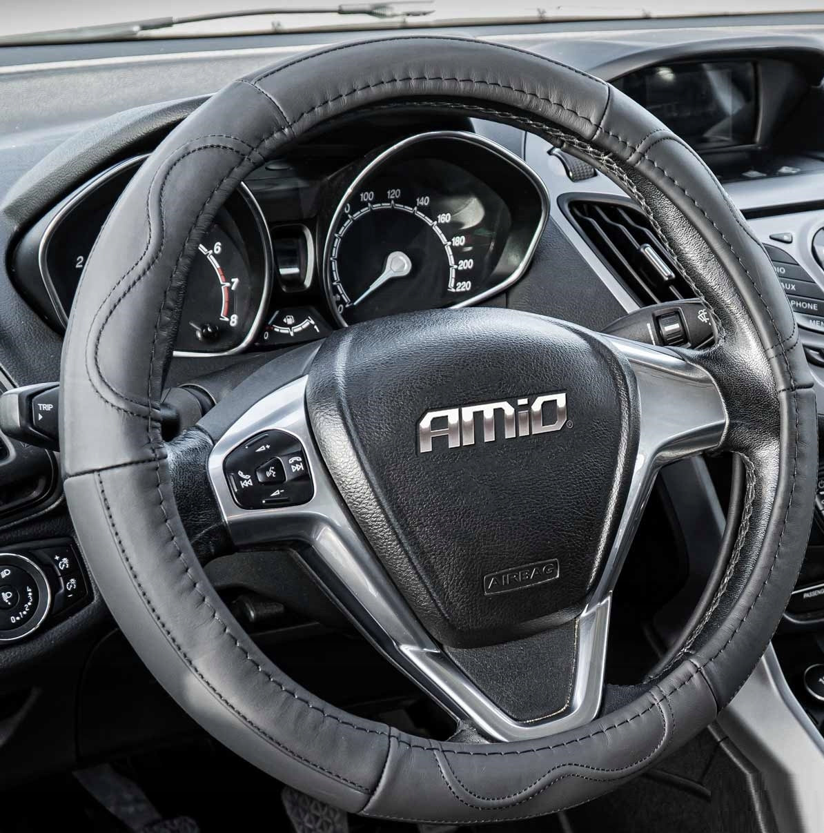 Large Cover Leather Car Steering Wheel Cover 44-46cm Manufacturer's catalog number 03554