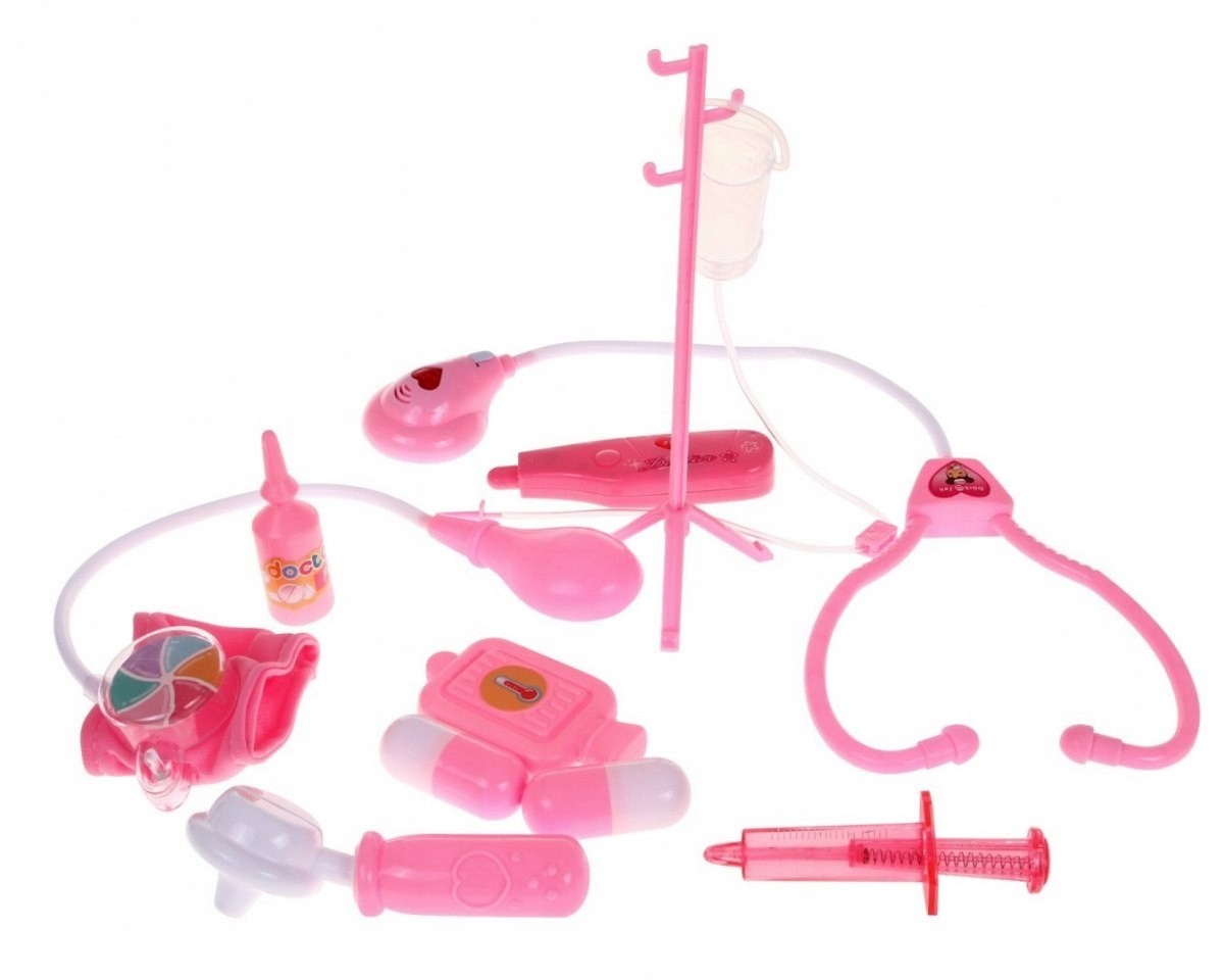 Large Doctor's Medical Kit For Girls Pink Stethoscope Thermometer Packaging status original