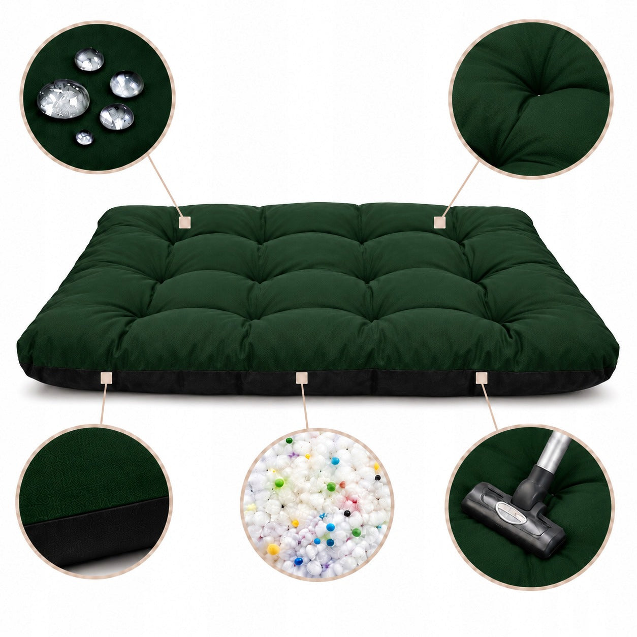 Large Dog Bed WATERPROOF Cushion BED 120x80 Dark Green Manufacturer code Legowisko dla psa kota posłanie kanapa mata