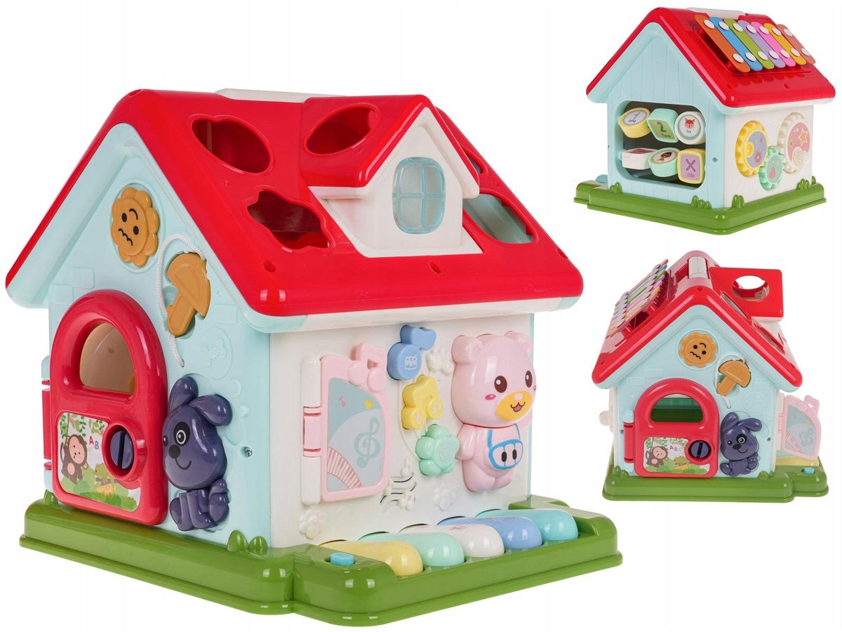 Large EDUCATIONAL HOUSE toy for year PIANO SORTER BLOCKS a lot of walls