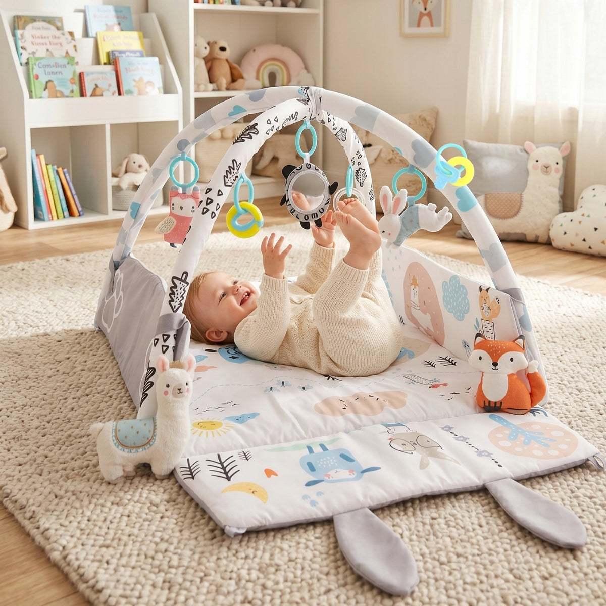 Large Educational Mat Soft Interactive 4in1 Pillow Minky 20 Balls Packaging status original