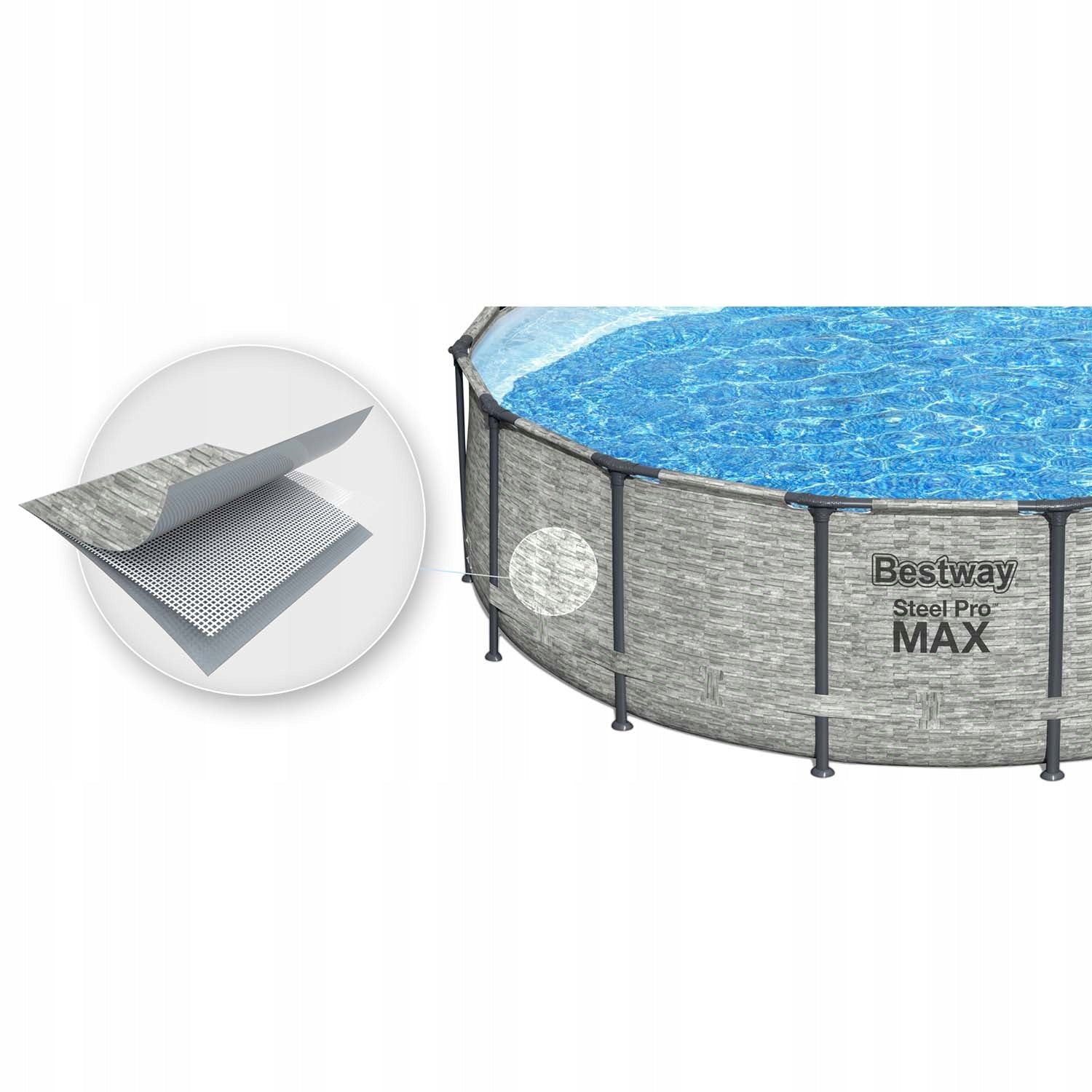 Large Frame Pool BESTWAY 5619E 488x122cm Pump Cover Brand Bestway