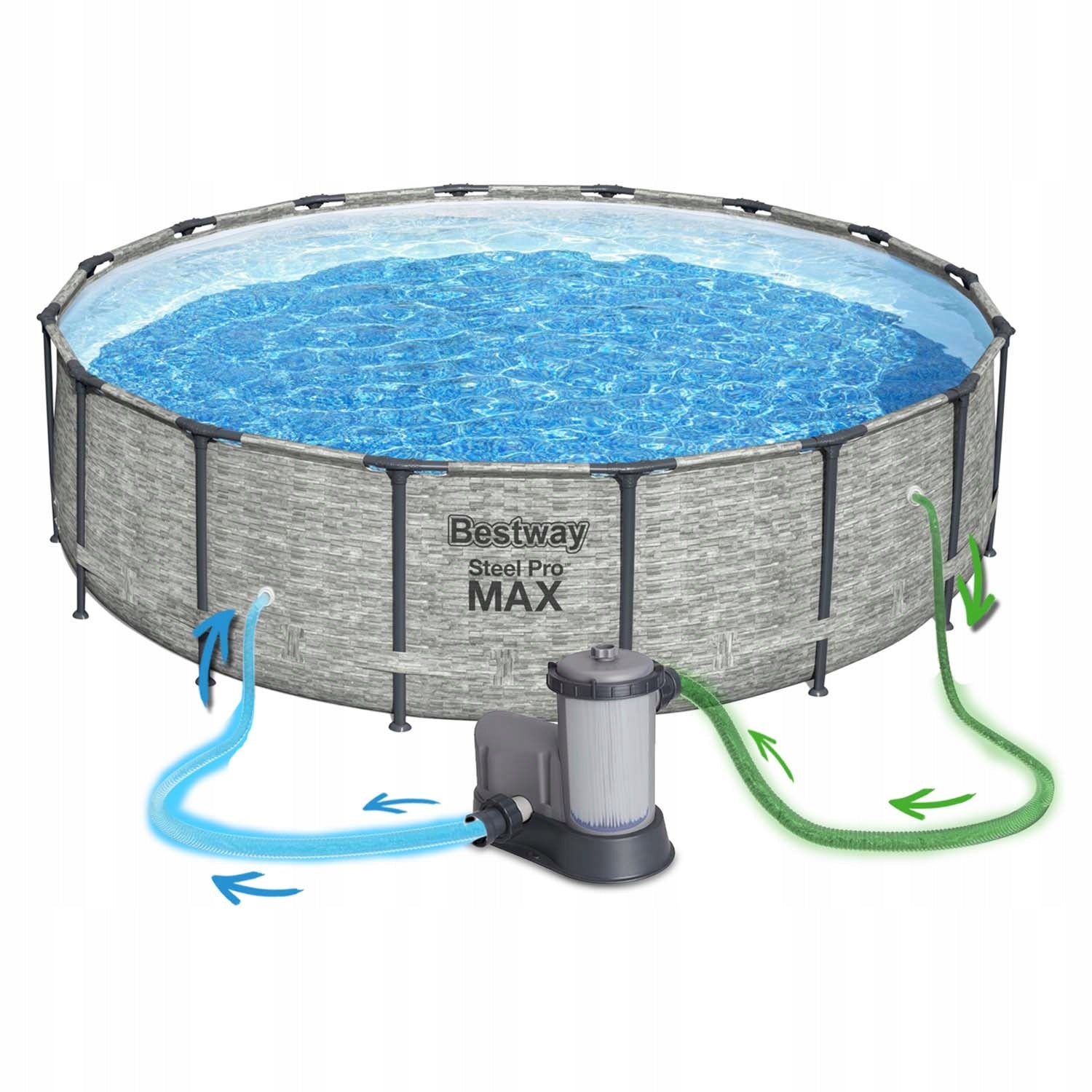 Large Frame Pool BESTWAY 5619E 488x122cm Pump Cover Series 5619E