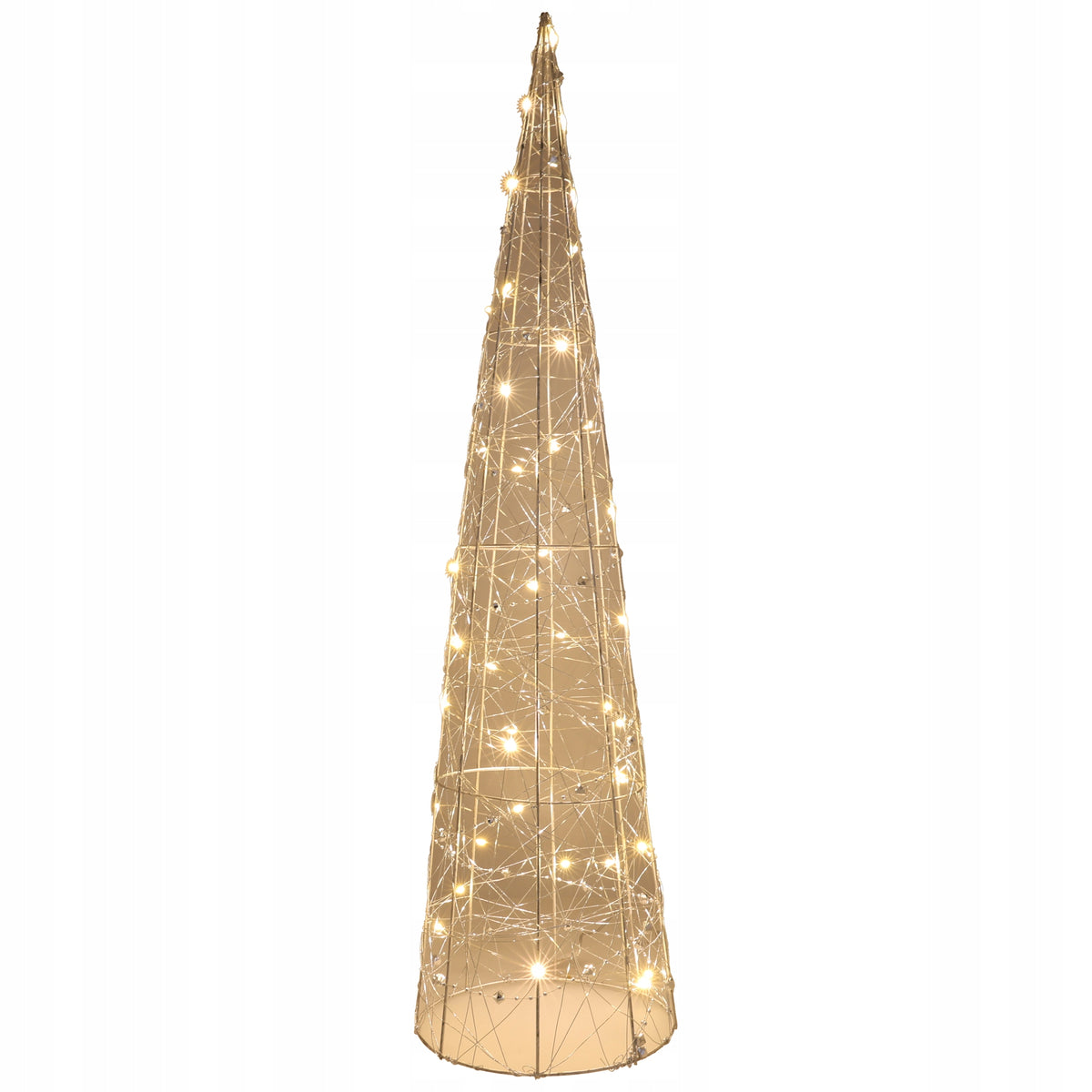 Large Glowing Silver Christmas Tree 40 LED Battery Operated Christmas Decoration 80cm
