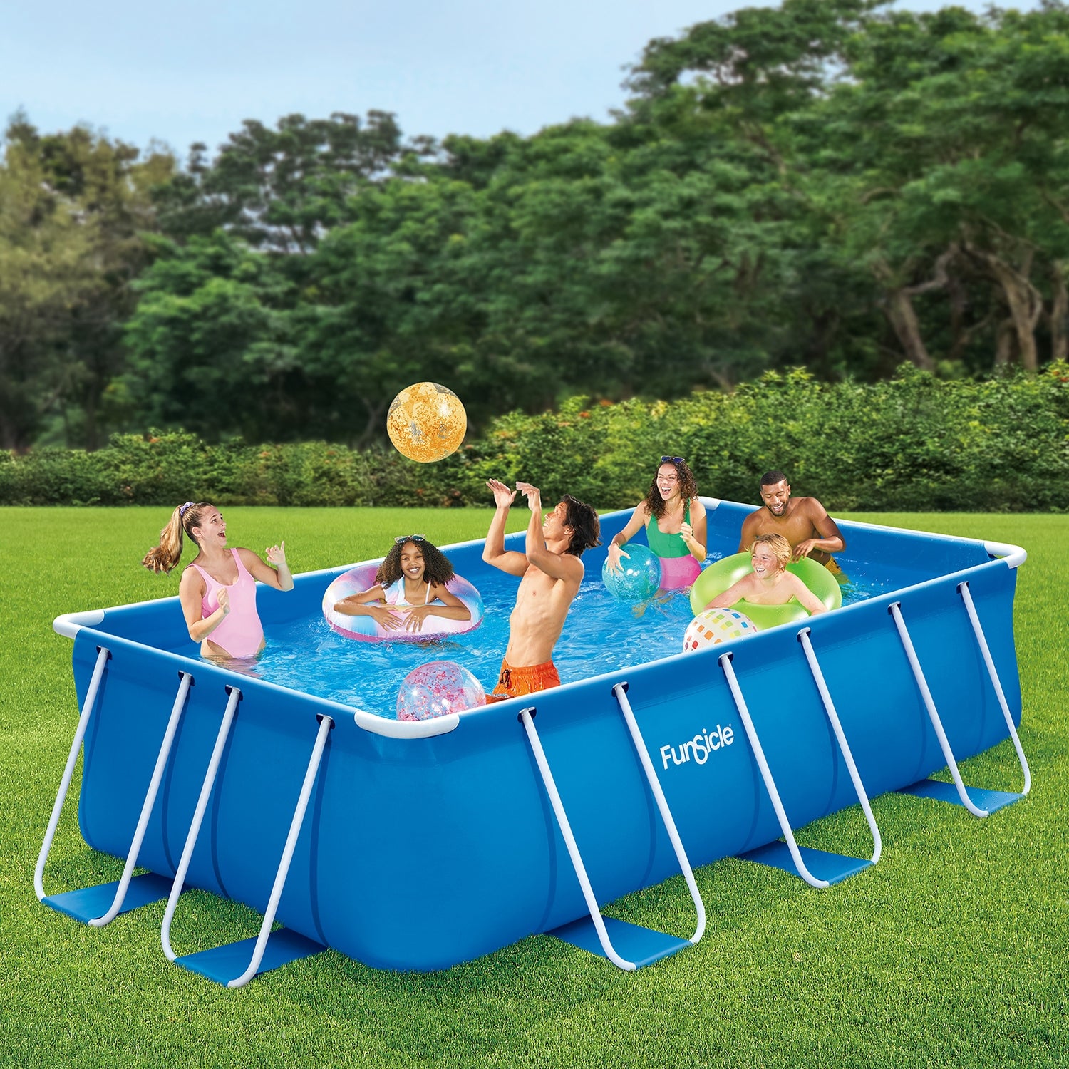 Large, High Rectangular Rack Pool Special 400 x200 x100 Ladder Height 100 cm
