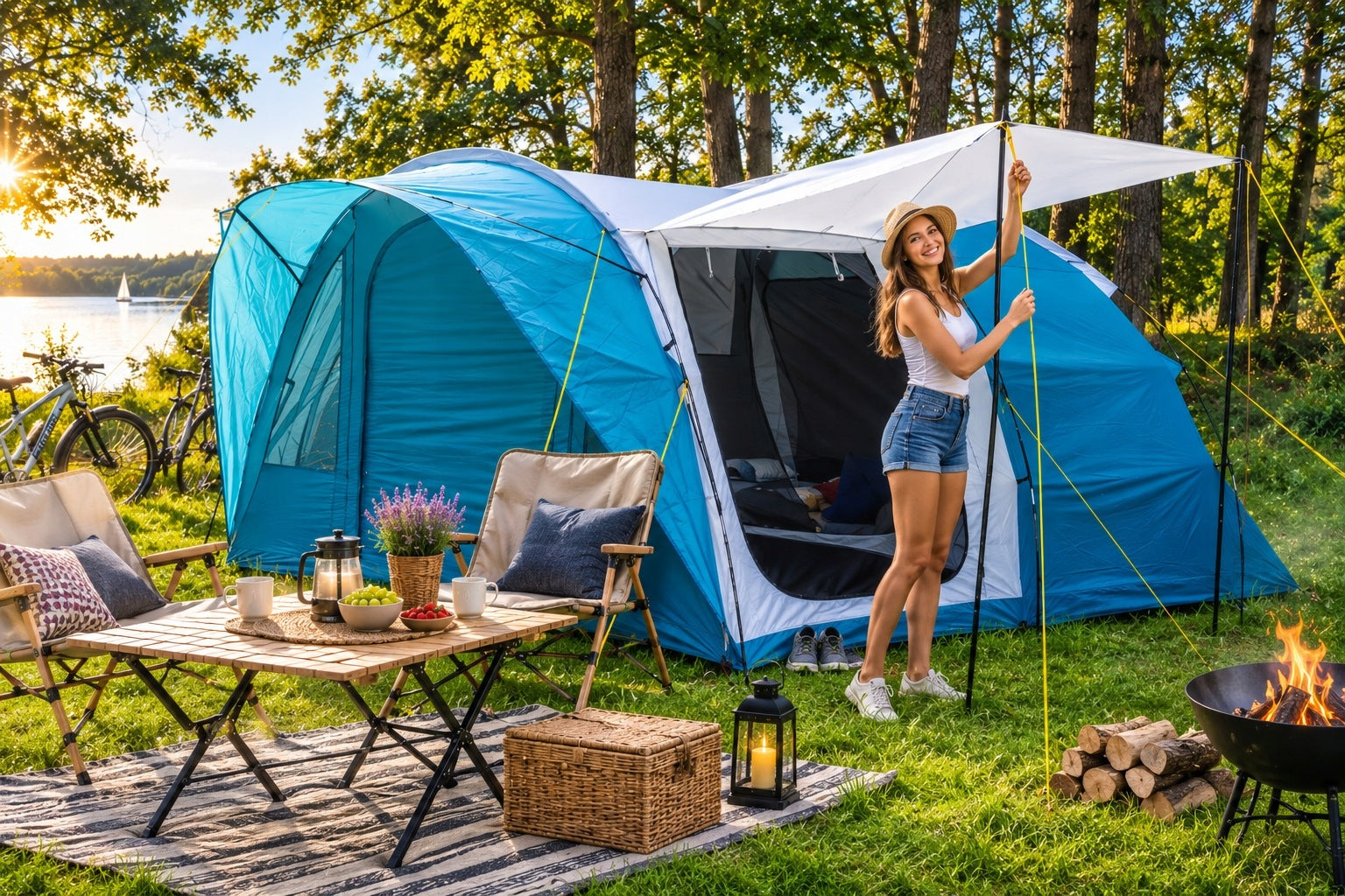 Large High Tent VENTURA XXL SleepWell 5 Seater 5000mm Sewn Floor
